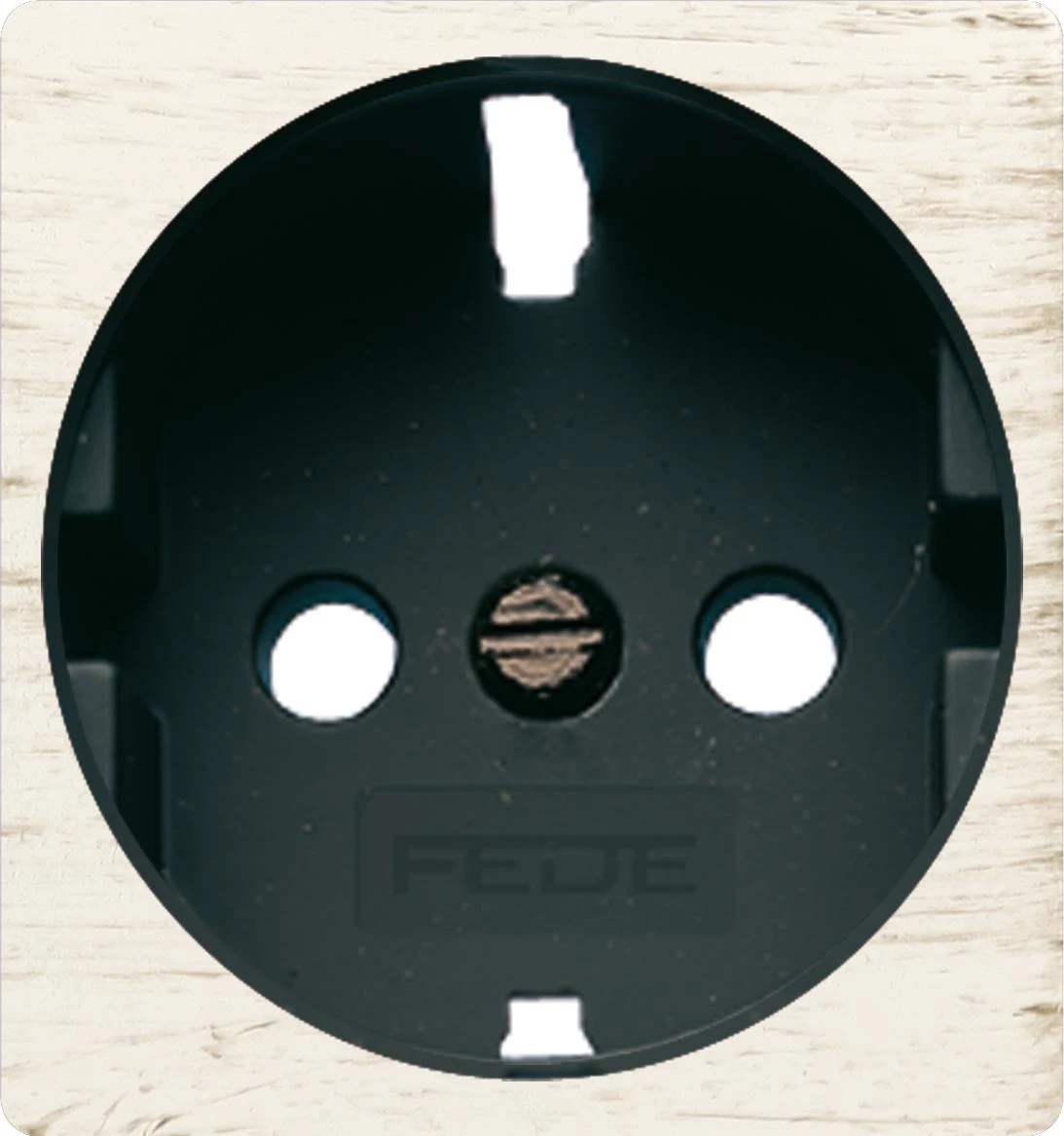  артикул FD04335BD-M-FD16823 название Розетка 1-ая электрическая , с заземлением и защитными шторками (винтовой зажим), цвет Прованс (черный), Fede