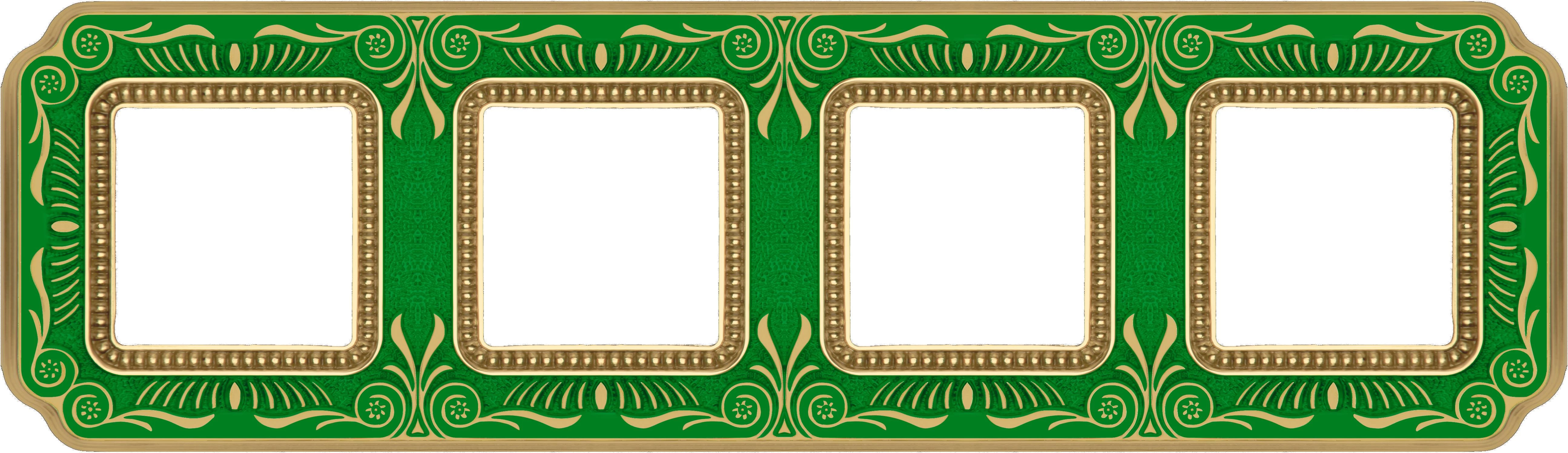  артикул FD01364VEEN название Рамка 4-ая (четверная), цвет Изумрудно-зеленый, Firenze, Fede