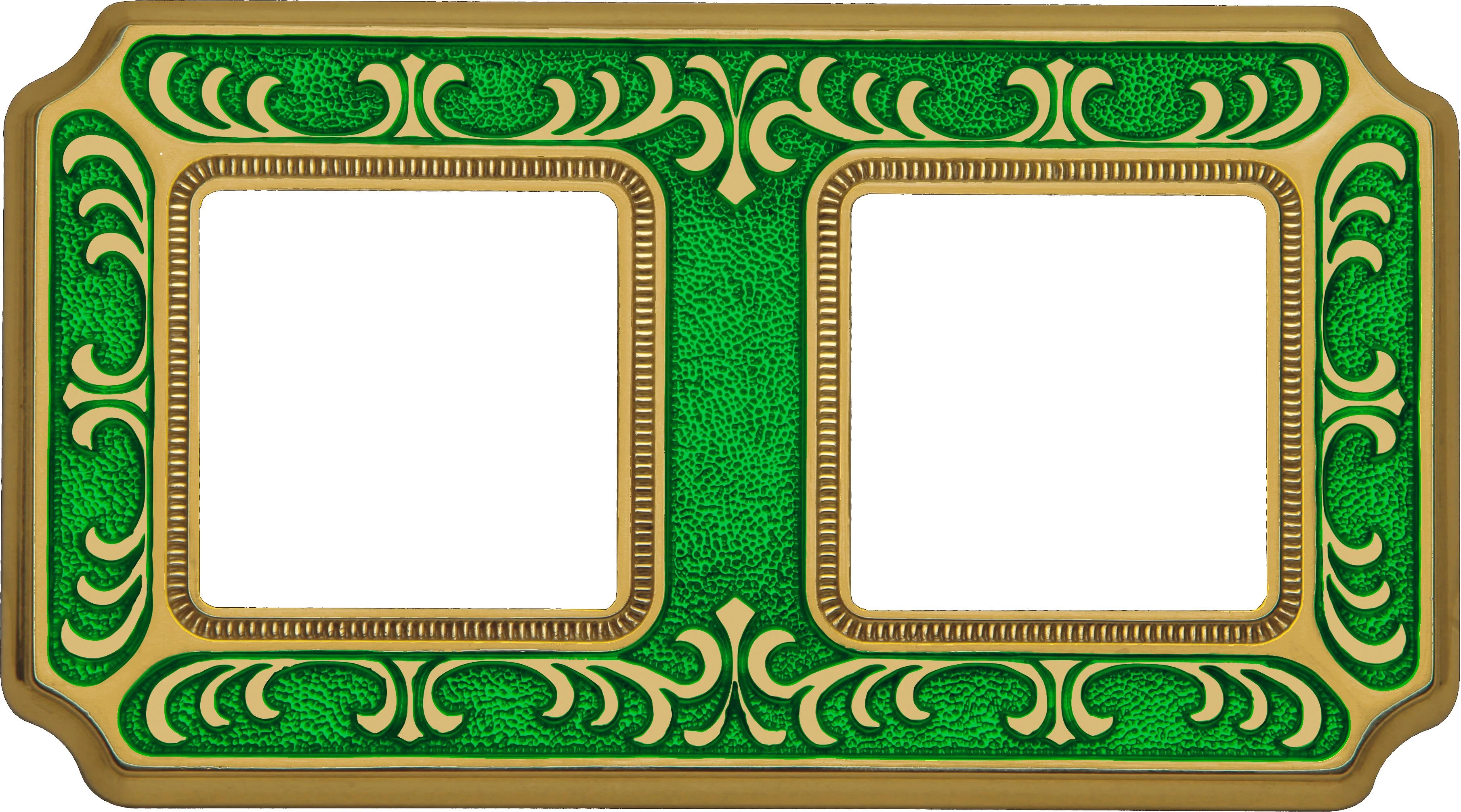  артикул FD01352VEEN название Рамка 2-ая (двойная), цвет Изумрудно-зеленый, Siena, Fede