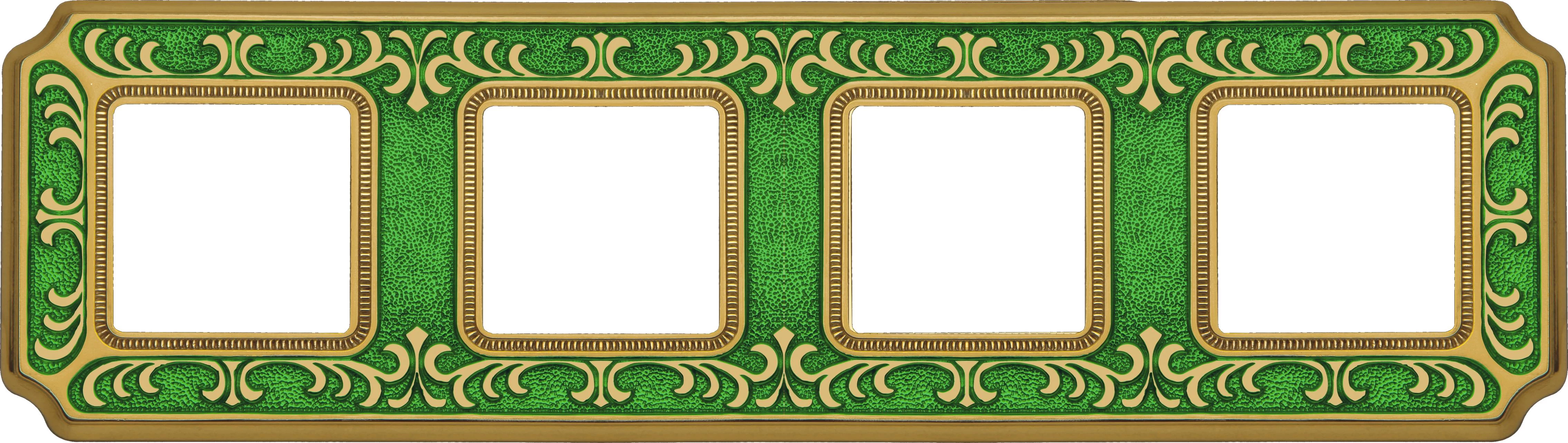  артикул FD01354VEEN название Рамка 4-ая (четверная), цвет Изумрудно-зеленый, Siena, Fede