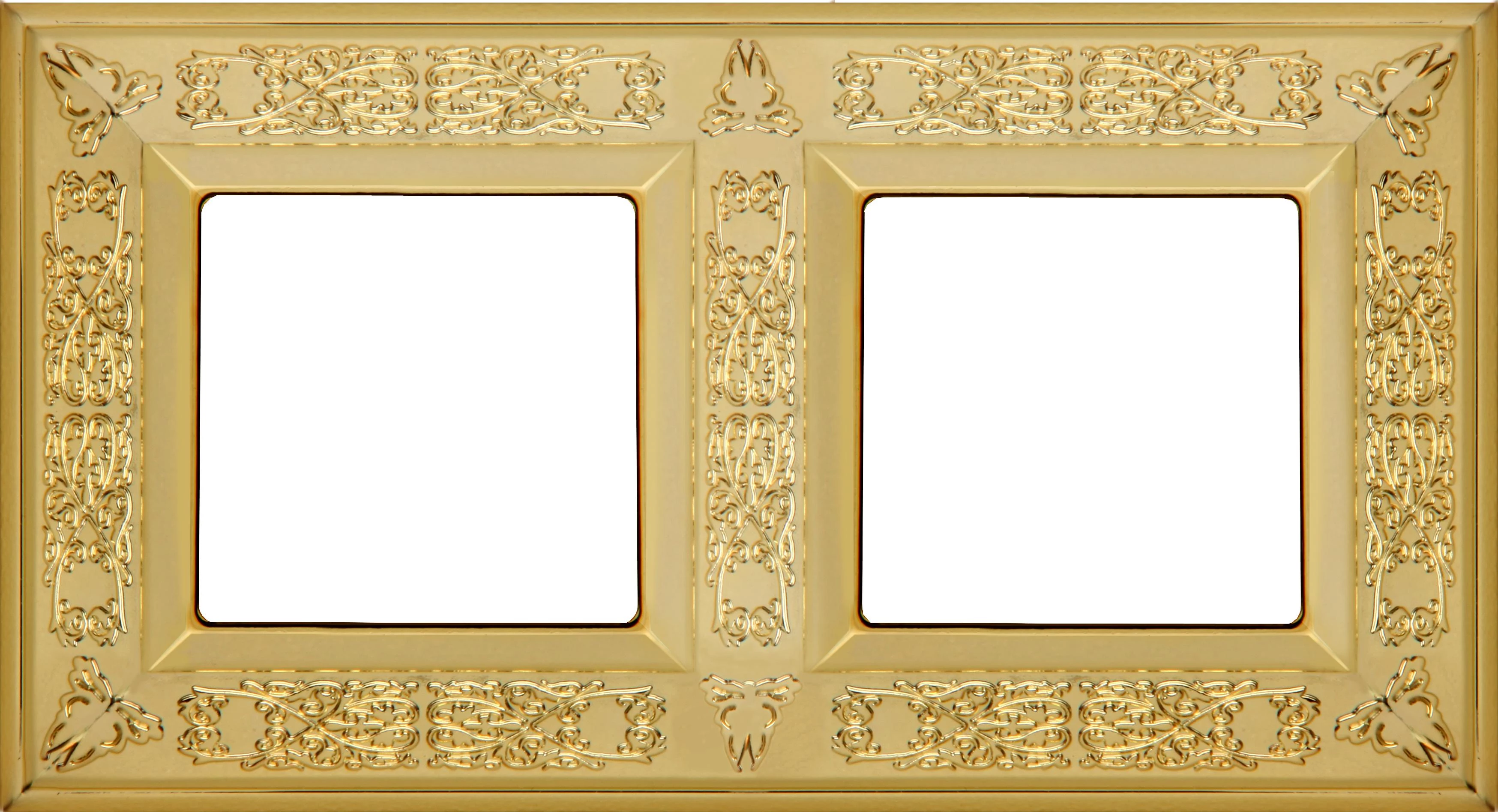  артикул FD01412OB название Рамка 2-ая (двойная), цвет Светлое золото, Granada, Fede