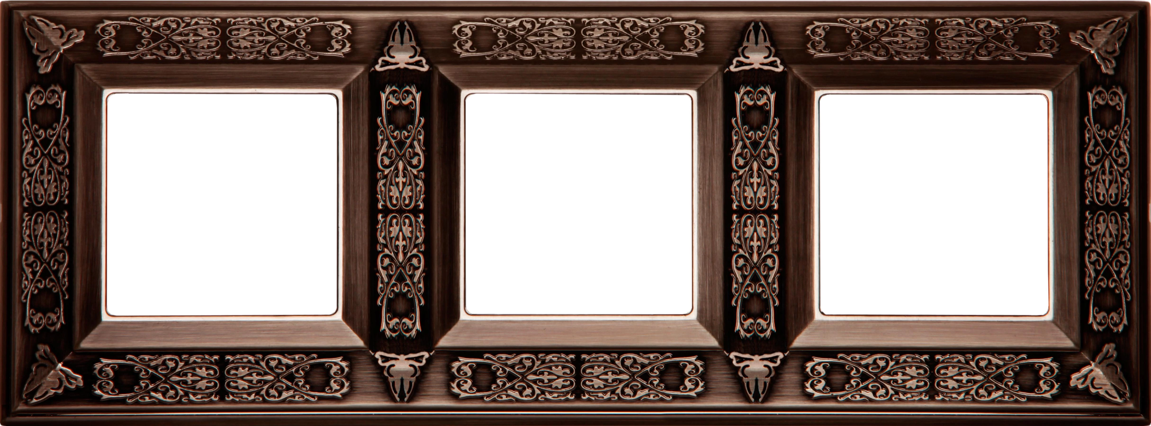  артикул FD01413CO название Рамка 3-ая (тройная), цвет Состаренная медь, Granada, Fede