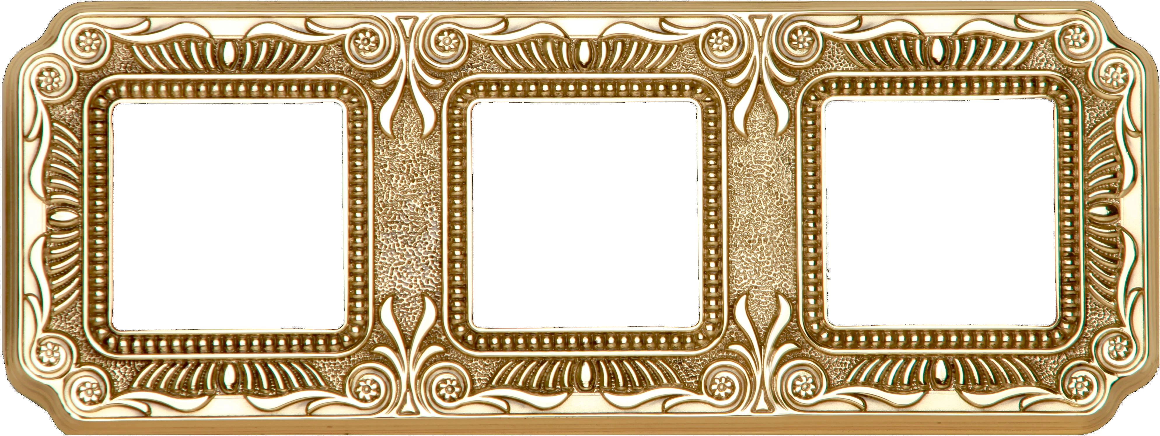  артикул FD01363OB название Рамка 3-ая (тройная), цвет Светлое золото, TOSCANA FIRENZE, Fede