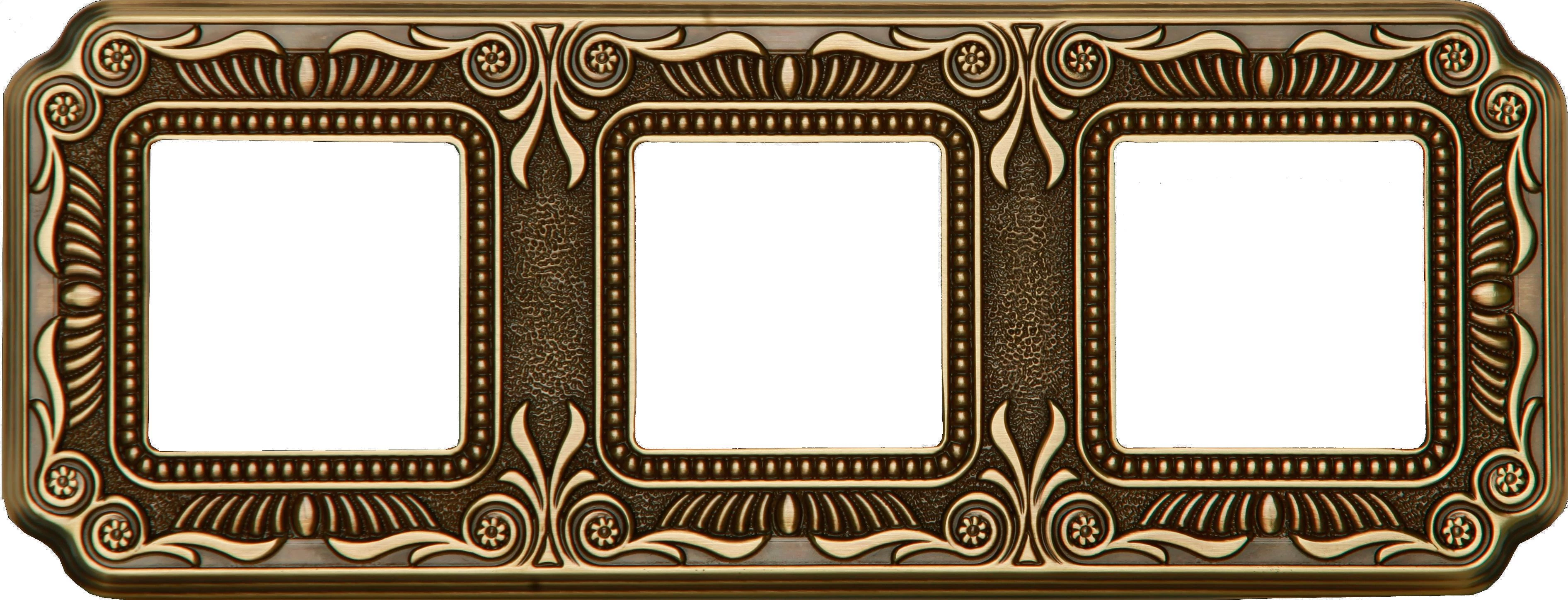  артикул FD01363PB название Рамка 3-ая (тройная), цвет Светлая бронза, TOSCANA FIRENZE, Fede