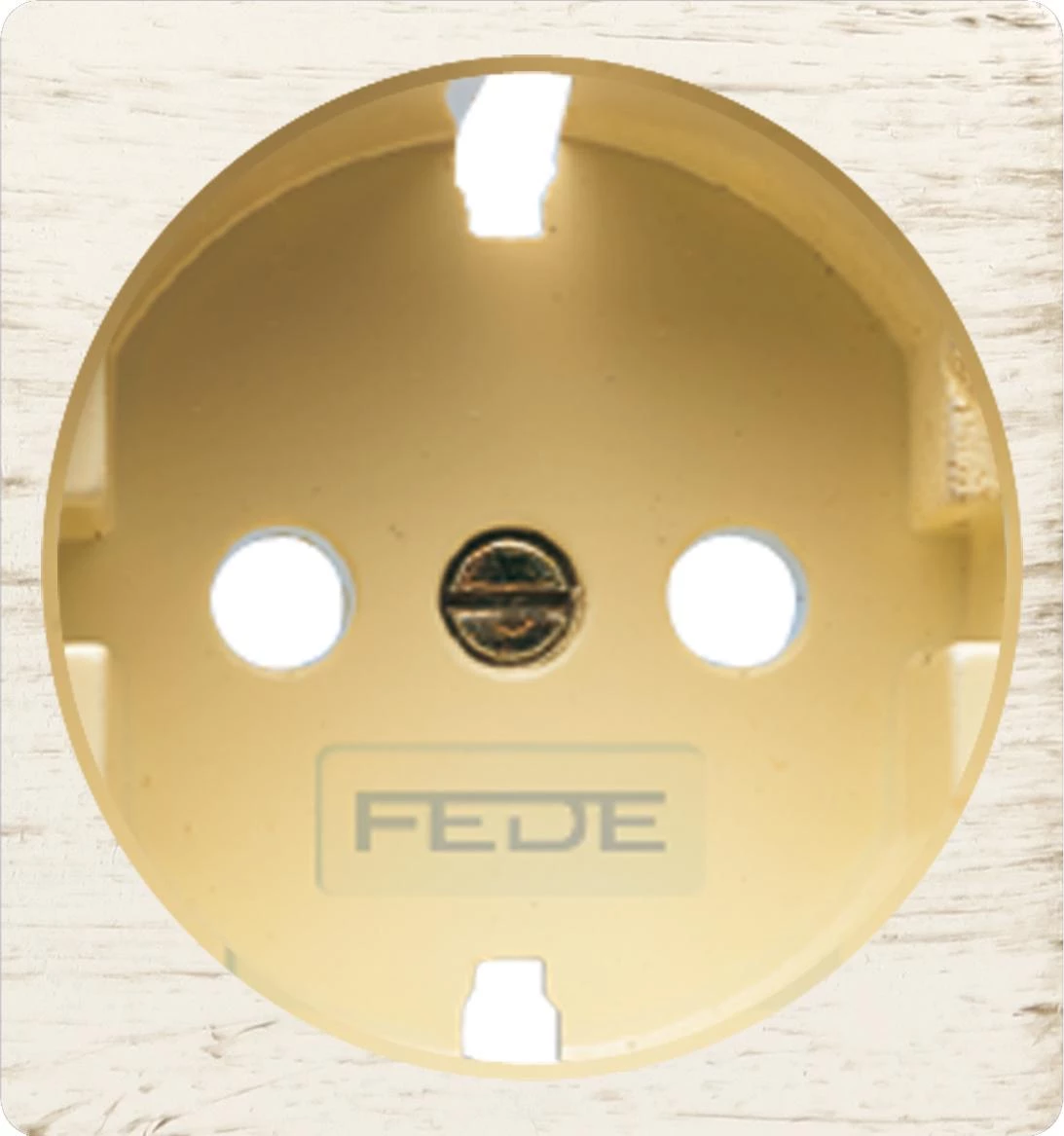  артикул FD04335BD-A-FD16823 название Розетка 1-ая электрическая , с заземлением и защитными шторками (винтовой зажим), цвет Прованс (бежевый), Fede