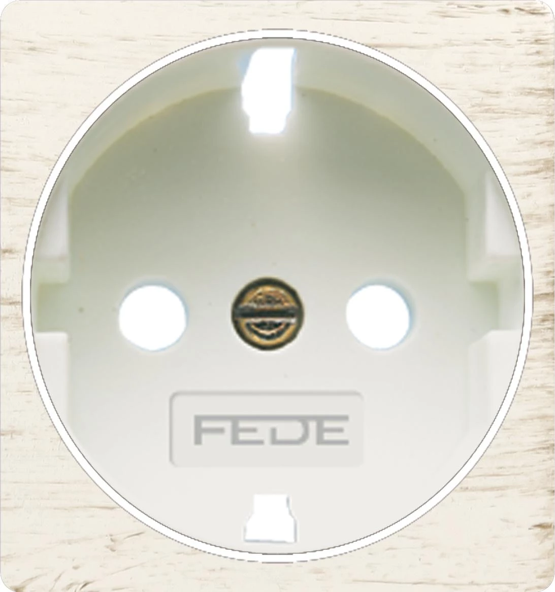  артикул FD04335BD-FD16823 название Розетка 1-ая электрическая , с заземлением и защитными шторками (винтовой зажим), цвет Прованс (белый), Fede