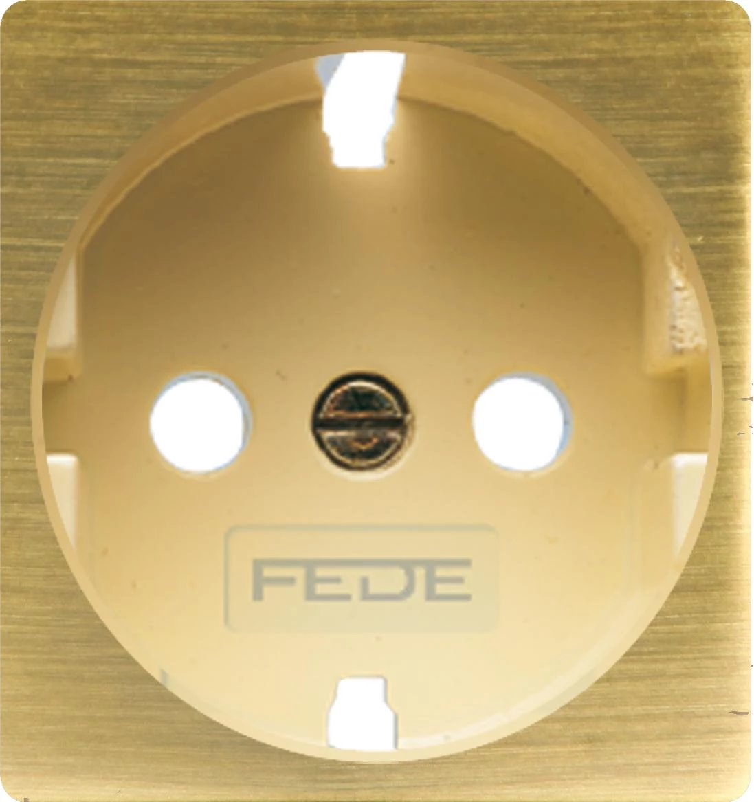  артикул FD04335PM-A-FD16823 название Розетка 1-ая электрическая , с заземлением и защитными шторками (винтовой зажим), цвет Бронза матовая (бежевый), Fede