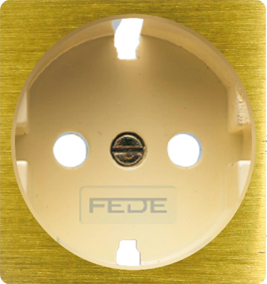  артикул FD04335PB-A-FD16823 название Розетка 1-ая электрическая , с заземлением и защитными шторками (винтовой зажим), цвет Бронза светлая (бежевый), Fede