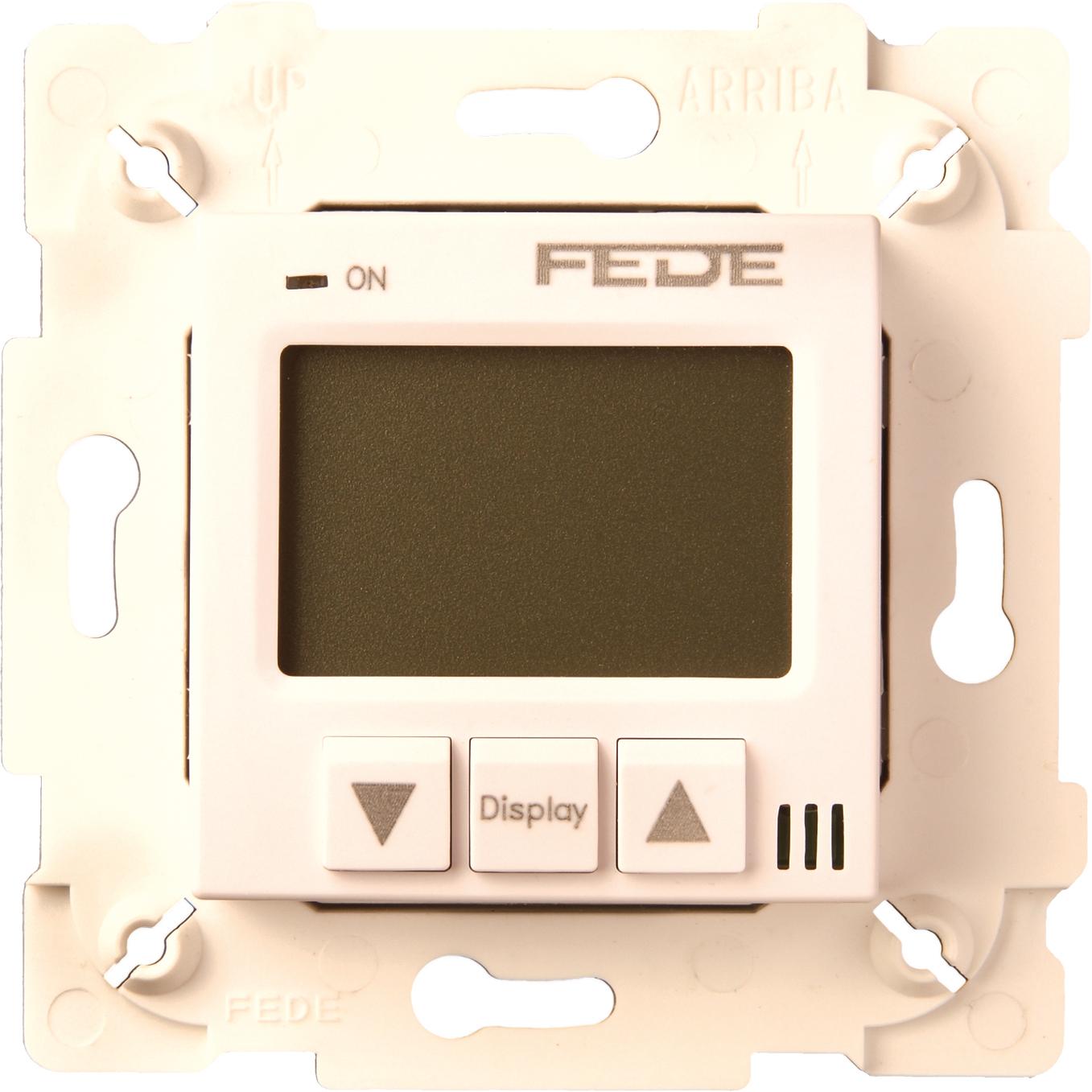  артикул FD18001OB-A название FEDE Светлое золото / Бежевый Терморегулятор цифровой 16А с LCD монитором Bright Gold (Oro Brillo)