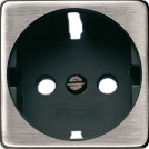  артикул FD04335NS-M-FD16823 название Розетка 1-ая электрическая , с заземлением и защитными шторками (винтовой зажим), цвет Никель матовый (черный), Fede