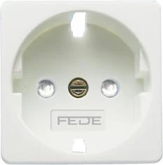  артикул FD16723-FD16823 название Розетка 1-ая электрическая , с заземлением и защитными шторками (винтовой зажим), цвет Белый, Fede