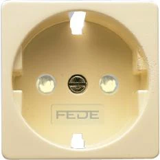  артикул FD16723-A-FD16823 название Розетка 1-ая электрическая , с заземлением и защитными шторками (винтовой зажим), цвет Бежевый, Fede