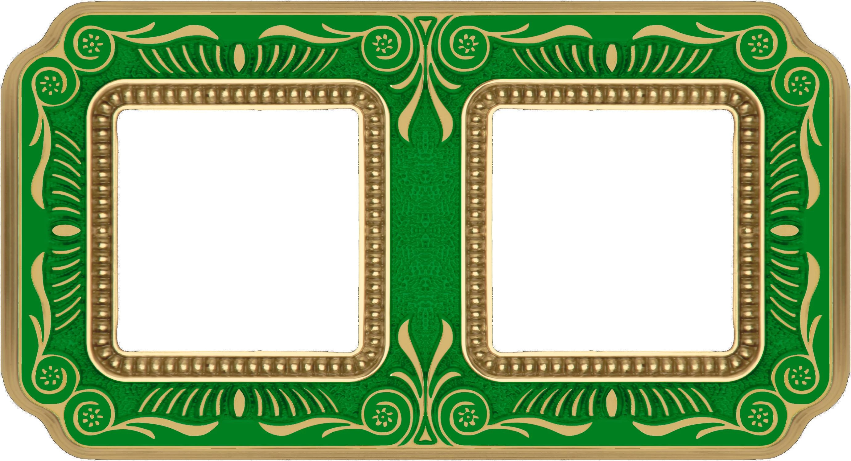  артикул FD01362VEEN название Рамка 2-ая (двойная), цвет Изумрудно-зеленый, Firenze, Fede