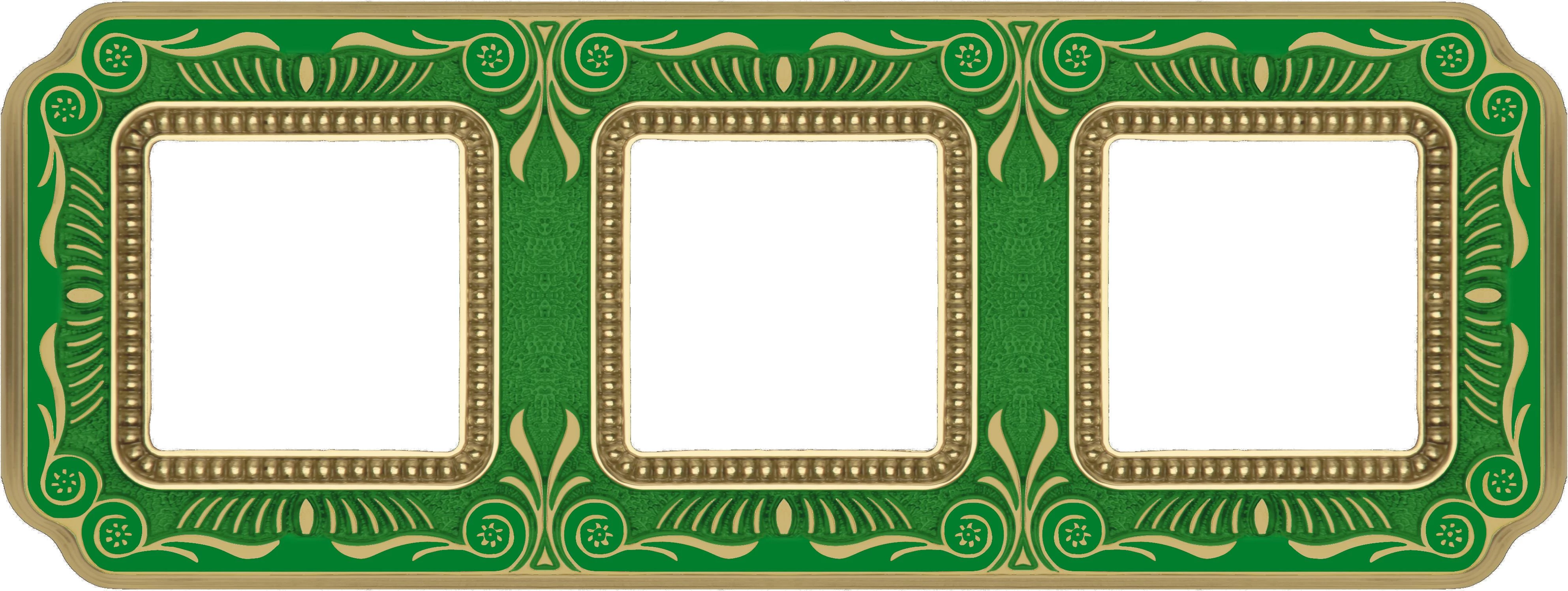  артикул FD01363VEEN название Рамка 3-ая (тройная), цвет Изумрудно-зеленый, Firenze, Fede