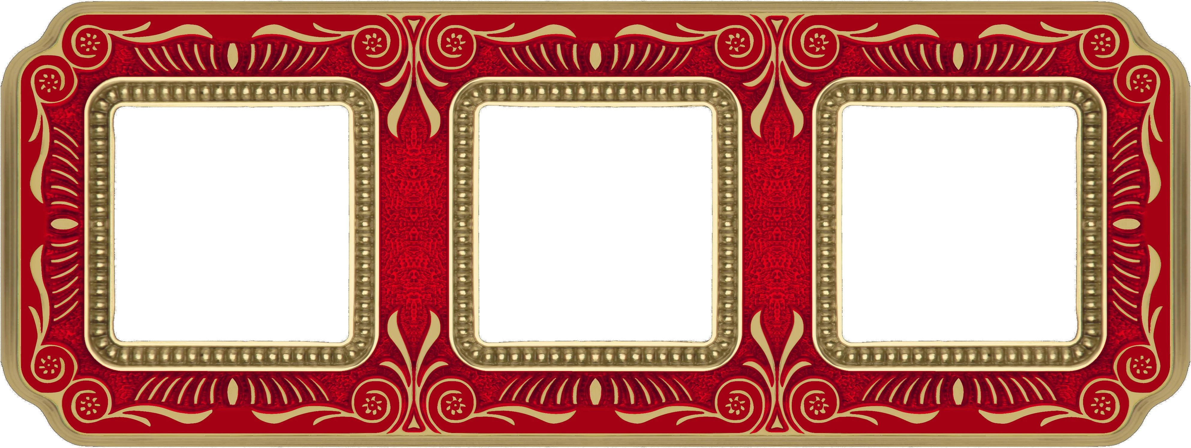  артикул FD01363ROEN название Рамка 3-ая (тройная), цвет Рубиново-красный, Firenze, Fede