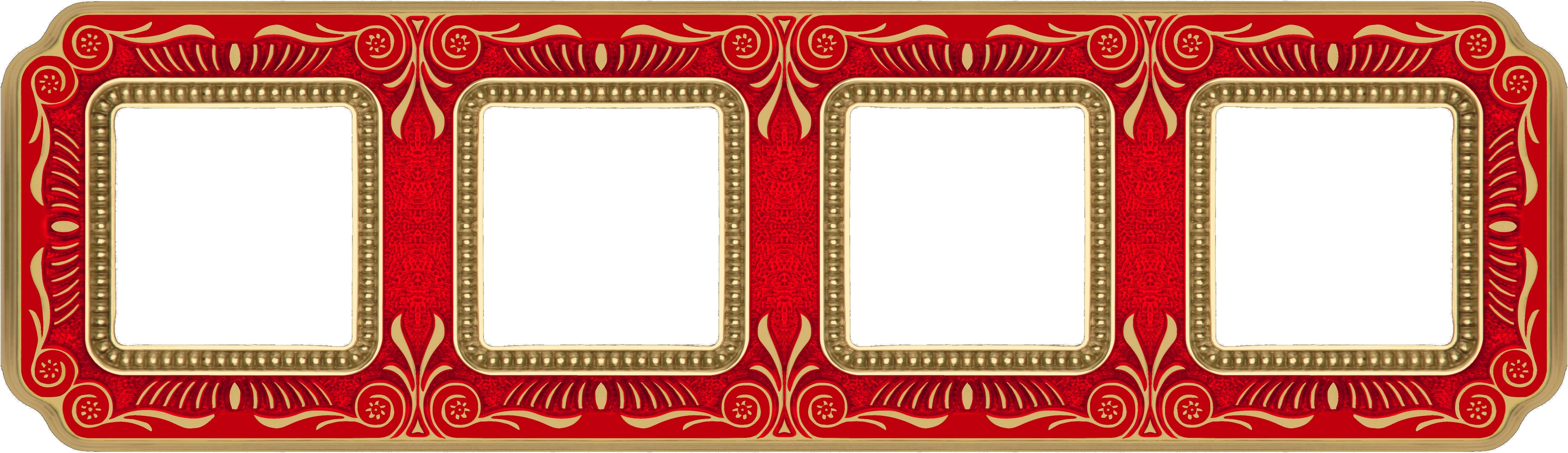  артикул FD01364ROEN название Рамка 4-ая (четверная), цвет Рубиново-красный, Firenze, Fede