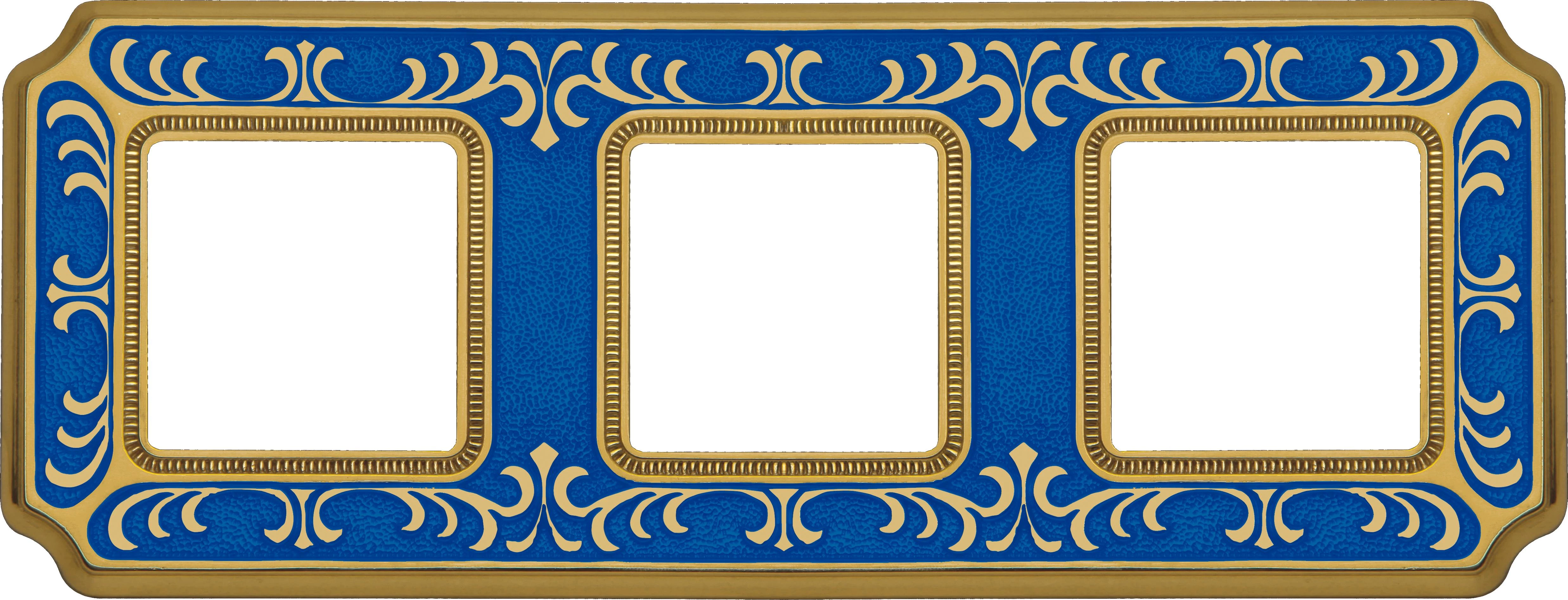  артикул FD01353AZEN название Рамка 3-ая (тройная), цвет Голубой сапфир, Siena, Fede
