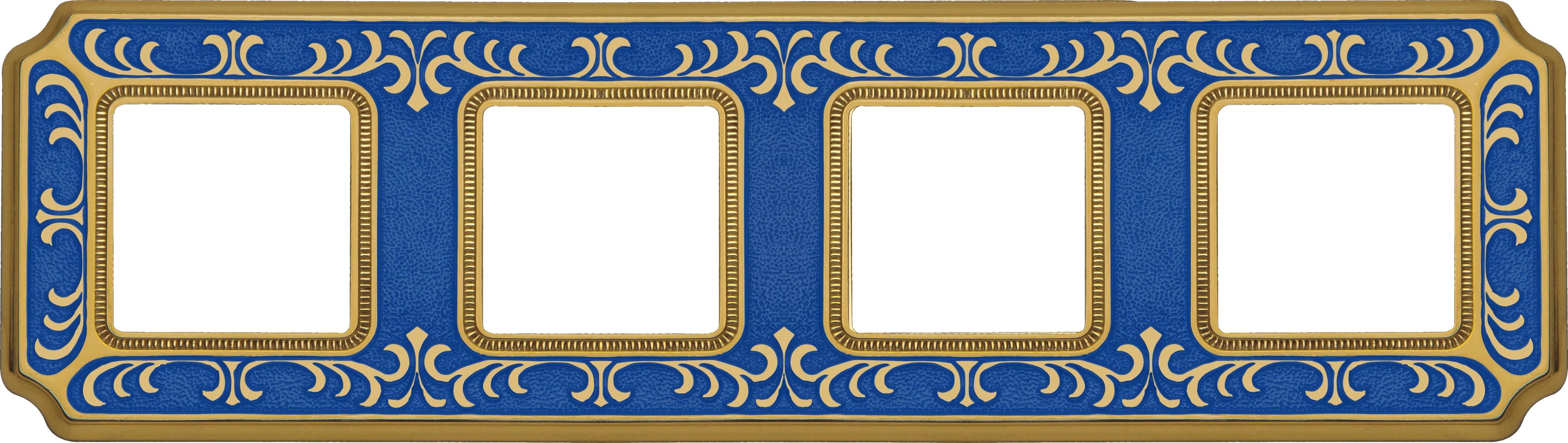  артикул FD01354AZEN название Рамка 4-ая (четверная), цвет Голубой сапфир, Siena, Fede