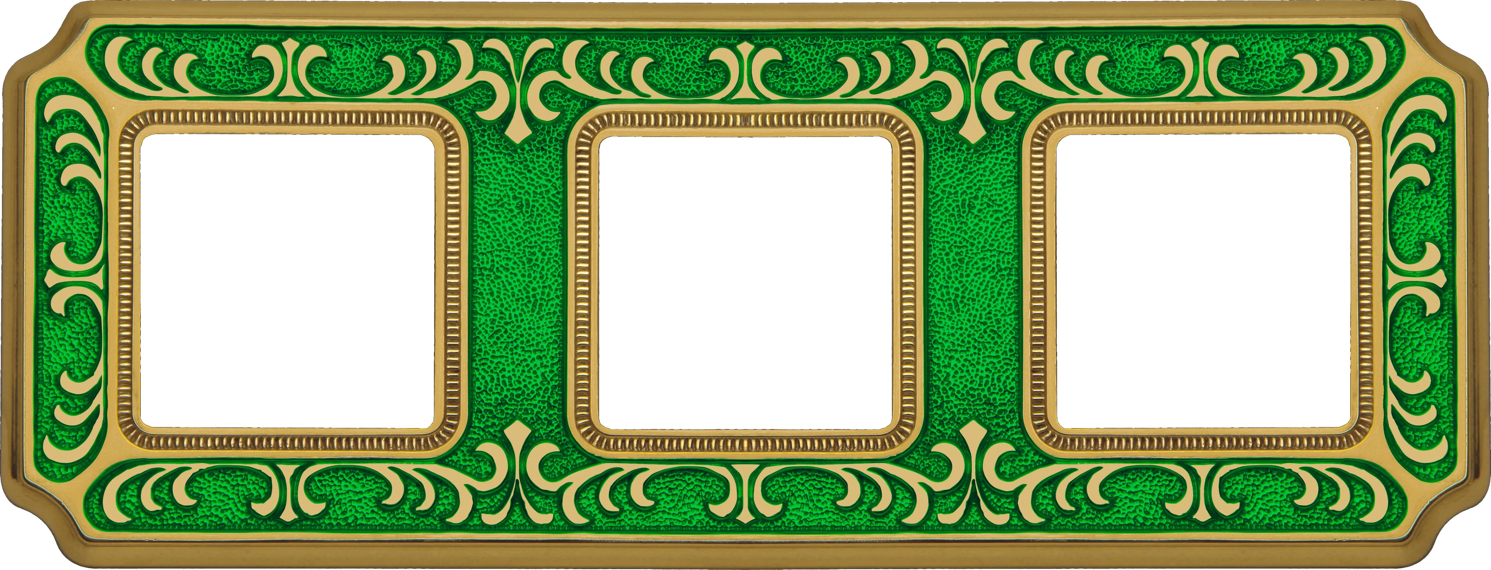  артикул FD01353VEEN название Рамка 3-ая (тройная), цвет Изумрудно-зеленый, Siena, Fede