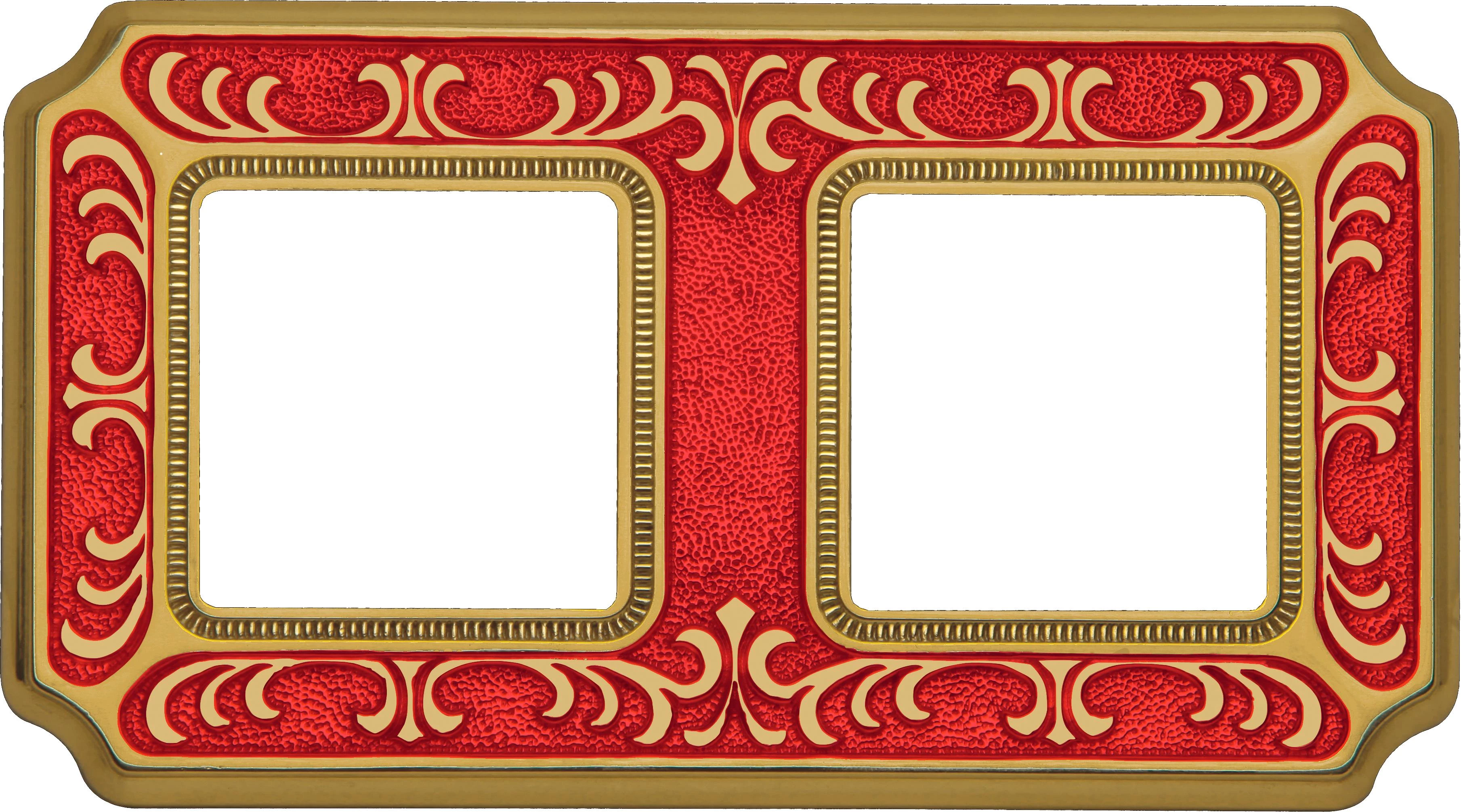  артикул FD01352ROEN название Рамка 2-ая (двойная), цвет Рубиново-красный, Siena, Fede