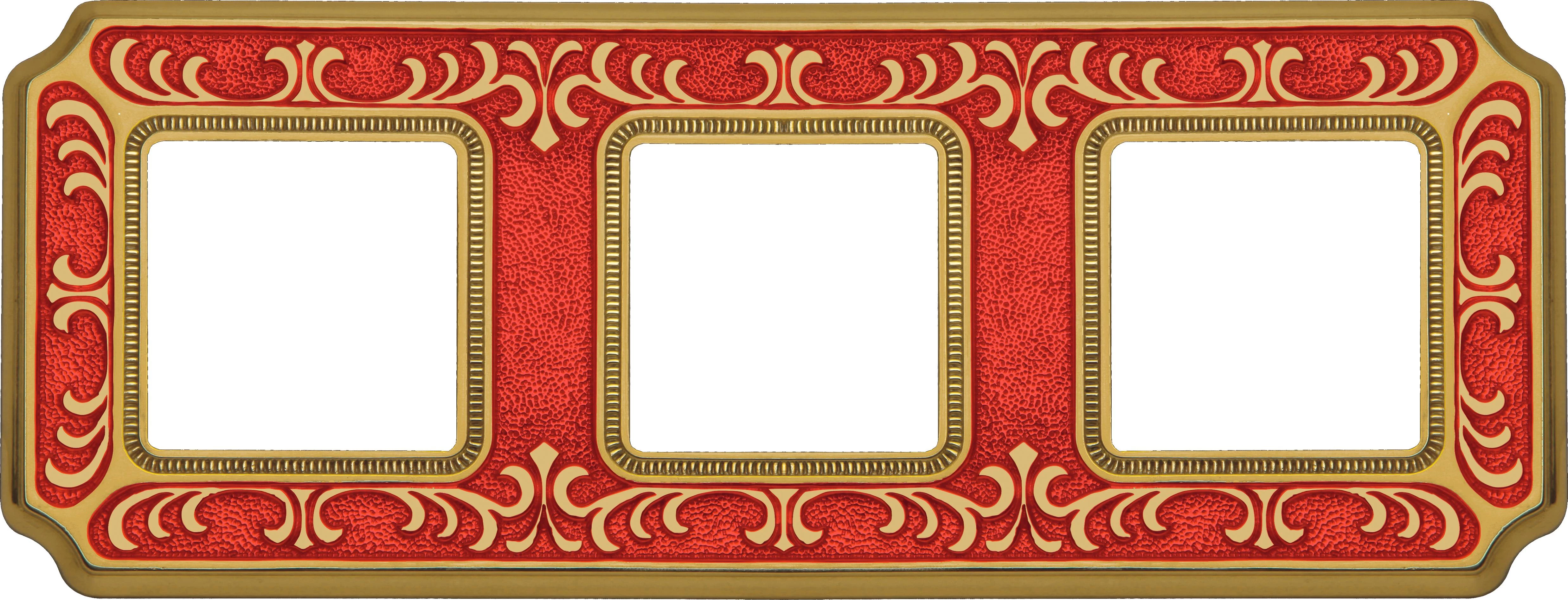  артикул FD01353ROEN название Рамка 3-ая (тройная), цвет Рубиново-красный, Siena, Fede