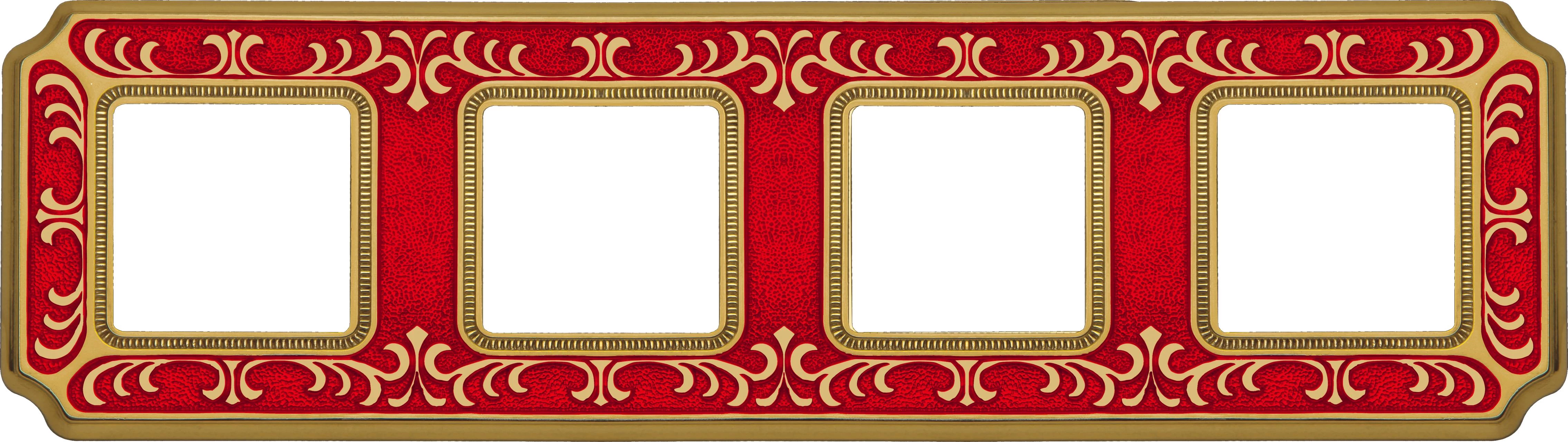  артикул FD01354ROEN название Рамка 4-ая (четверная), цвет Рубиново-красный, Siena, Fede