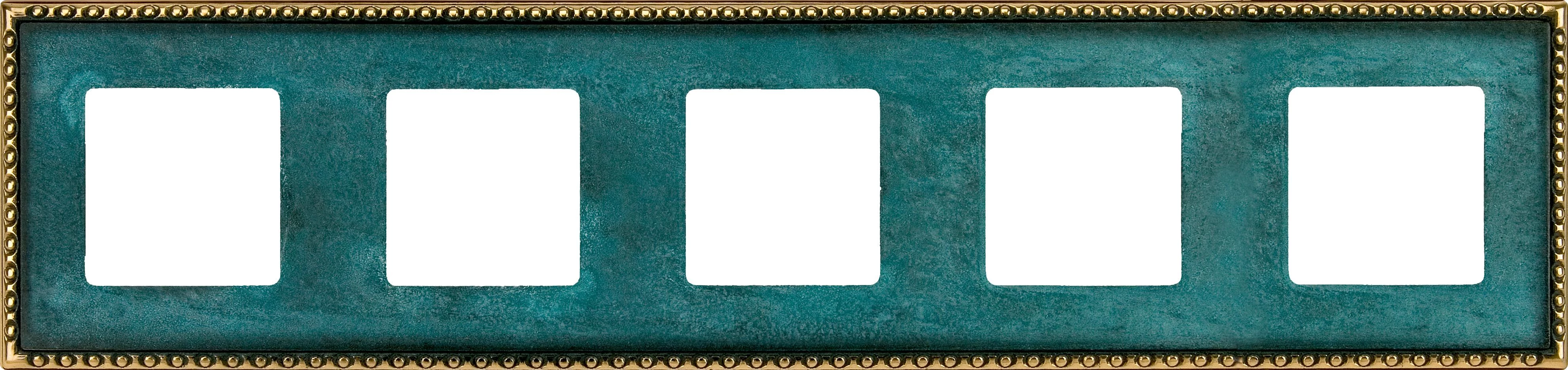  артикул FD01215VO название Рамка 5-ая (пятерная), цвет Патина медь, Toledo, Fede
