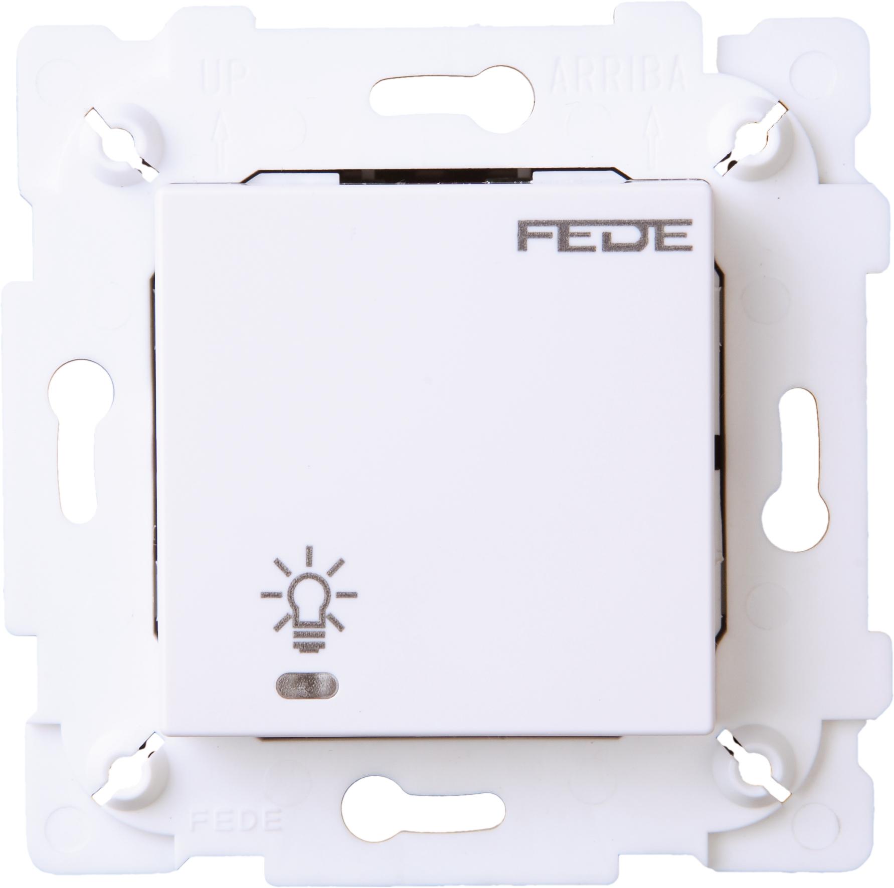  артикул FD28601 название FEDE Белый Сенсорный одноклавишный выключатель 600 Вт с подсветкой White (Blanco)