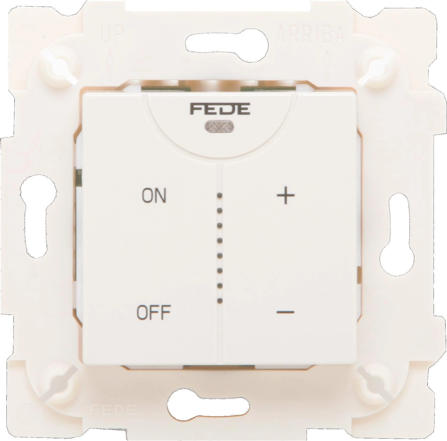 артикул FD28605 название FEDE Белый Сенсорный светорег.электрон. с суппортом,диммер (600Вт актив, 200Вт резис) White (Blanco)