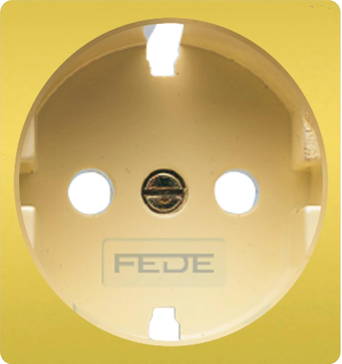  артикул FD04314OB-A название FEDE Светлое золото/ Бежевый Обрамление розетки 2к+з Bright Gold (Oro Brillo)