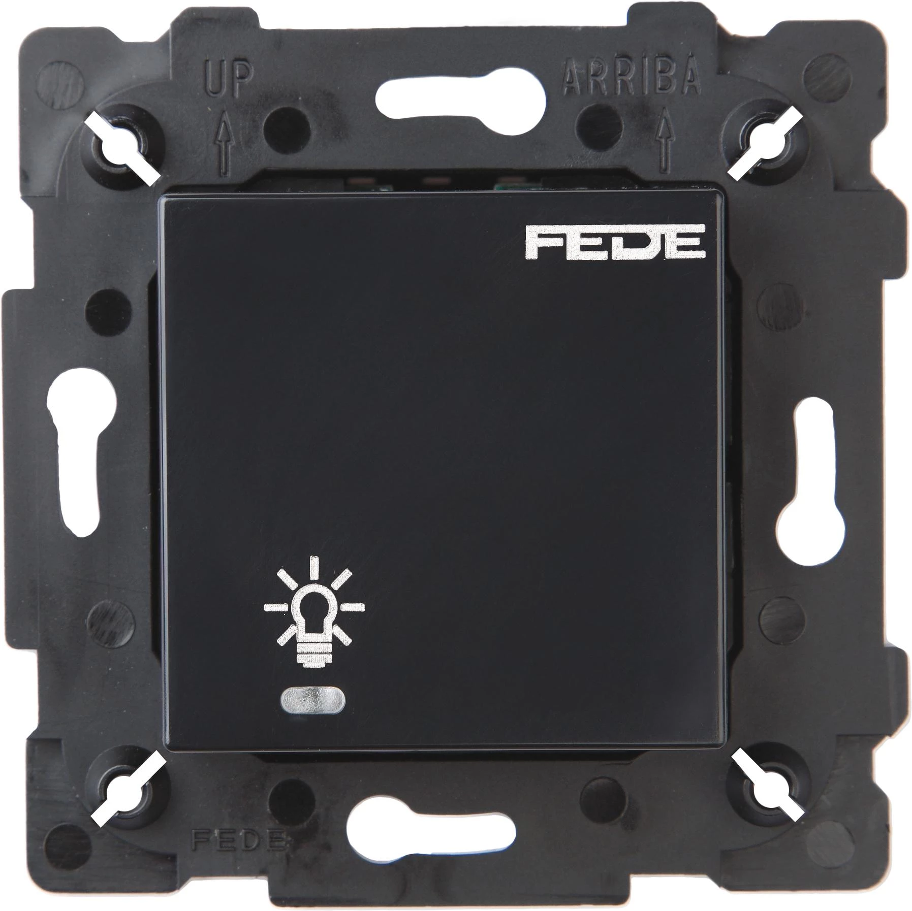  артикул FD28601-M название FEDE Черный Сенсорный одноклавишный выключатель 600 Вт с подсветкой Black (Negro)