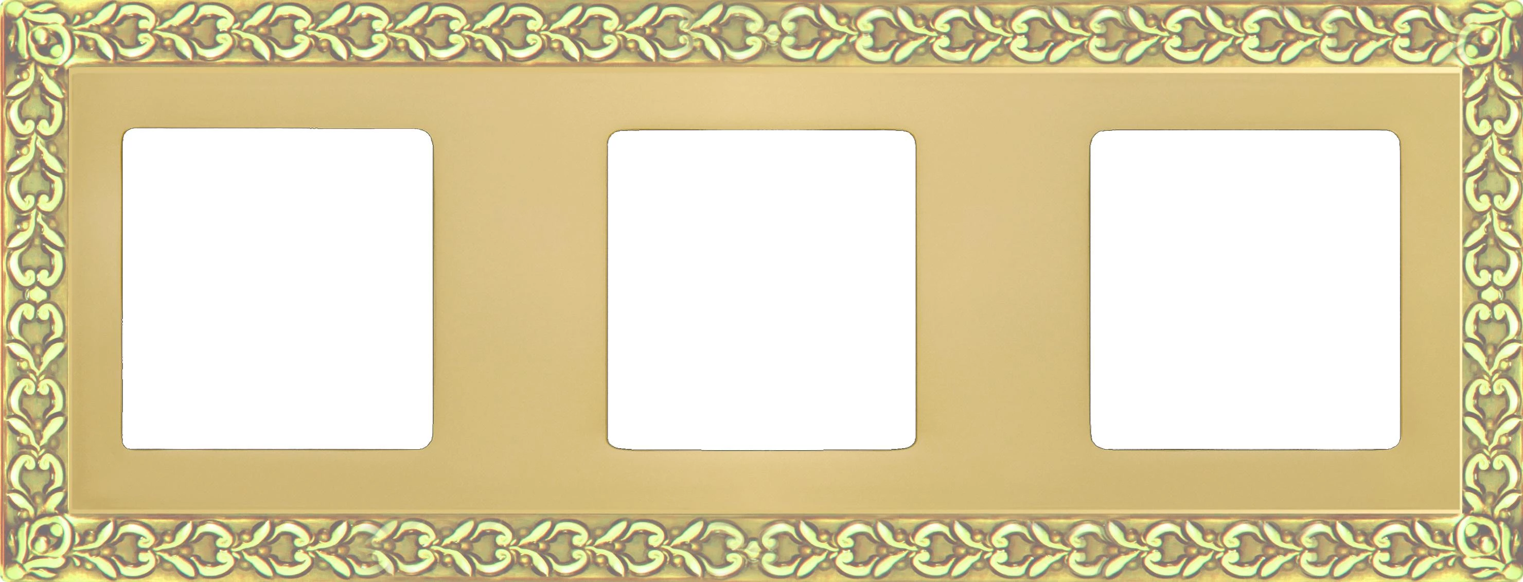  артикул FD01223OB название Рамка 3-ая (тройная), цвет Светлое золото, San Sebastian, Fede