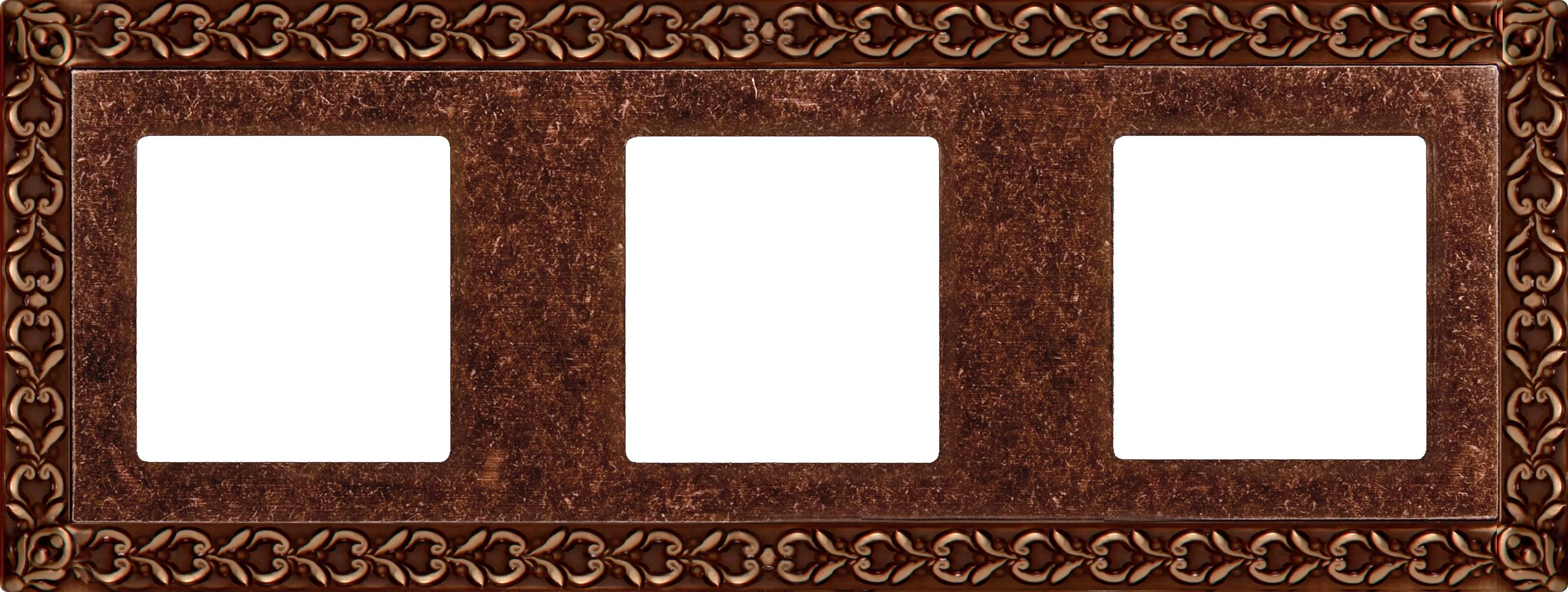  артикул FD01223RU название Рамка 3-ая (тройная), цвет Состаренная медь, San Sebastian, Fede