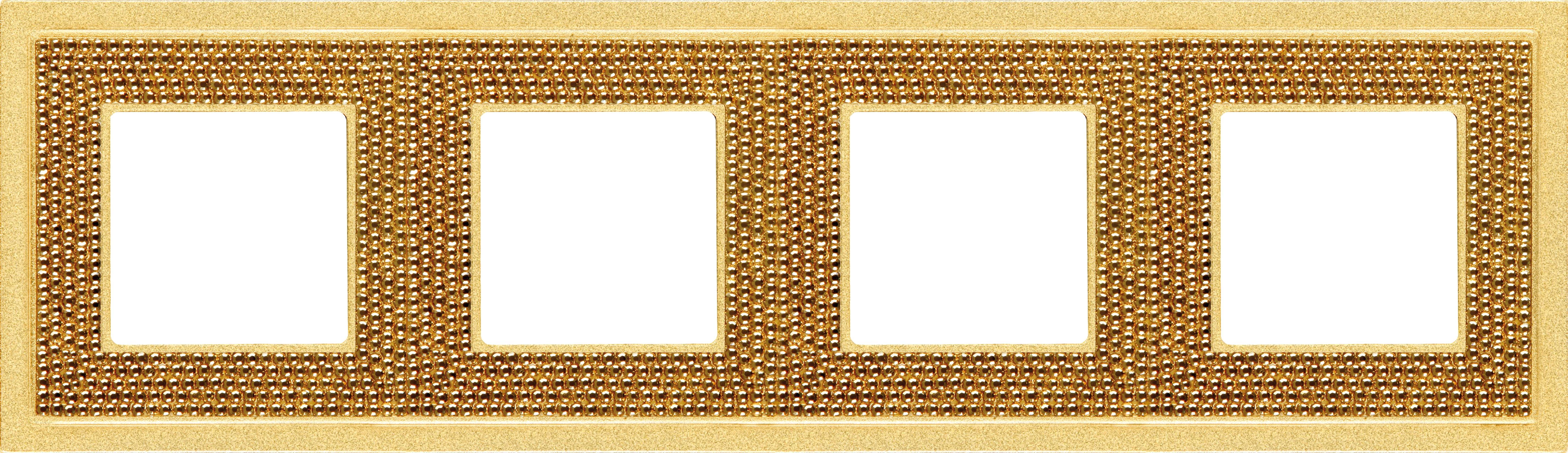  артикул FD01294OR название Рамка 4-ая (четверная), цвет Красное золото, Crystal De Luxe Art, Fede