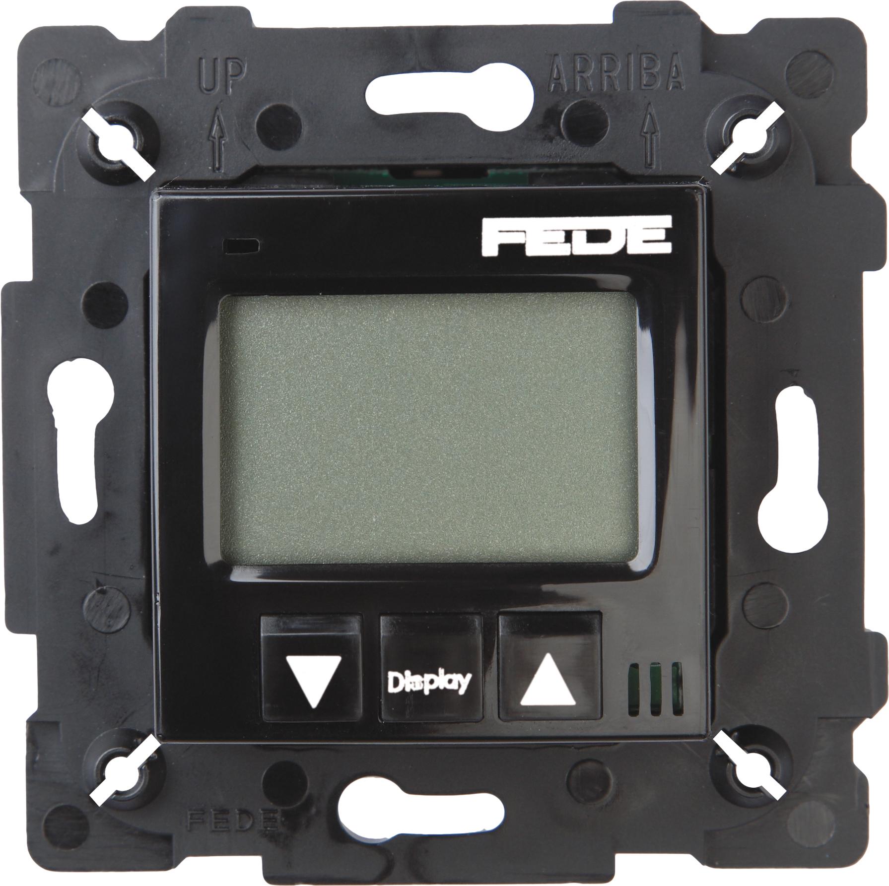  артикул FD18001-M название FEDE Черный Терморегулятор Цифровой. 16A, с LCD монитором Black (Negro)
