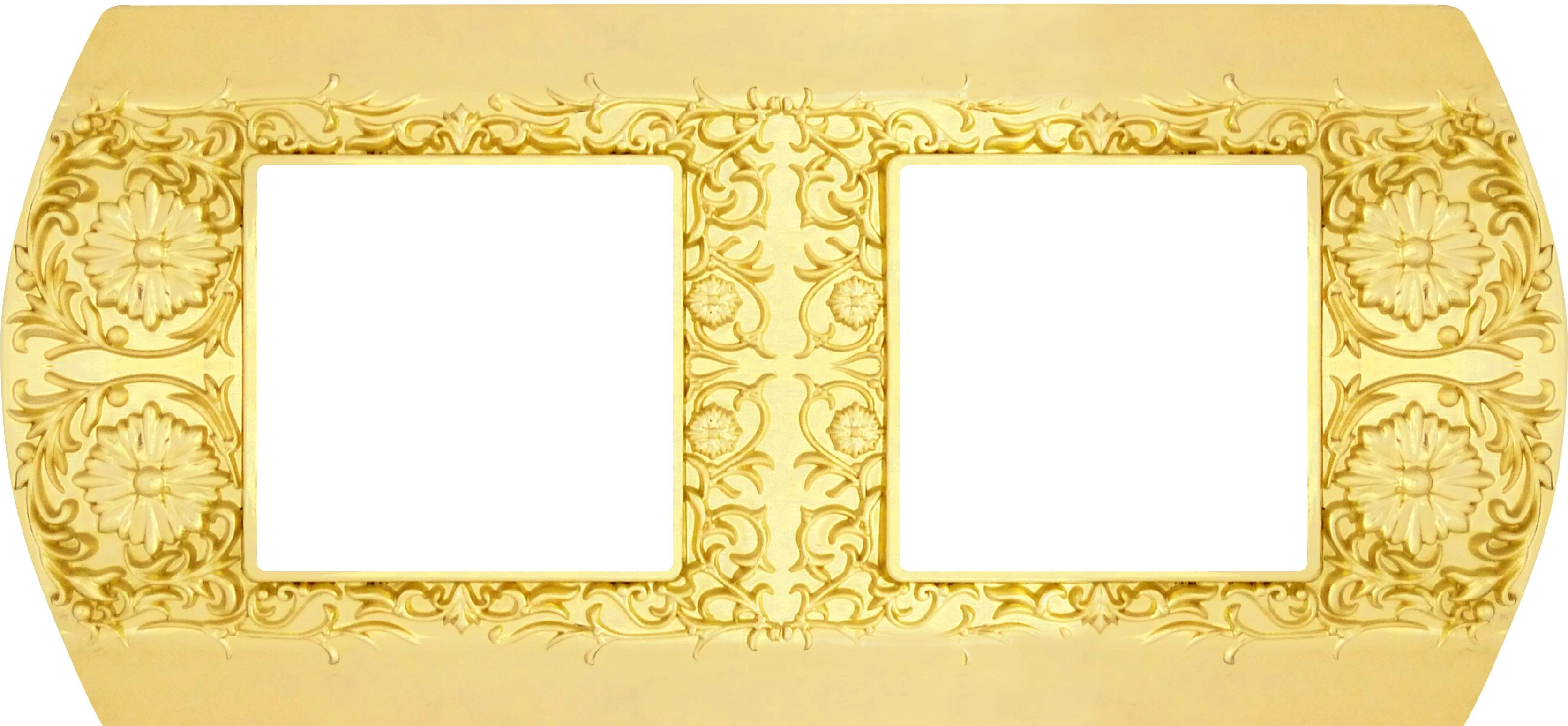  артикул FD01422OB название Рамка 2-ая (двойная), цвет Светлое золото, Sanremo, Fede