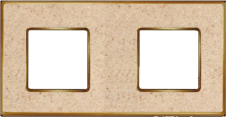  артикул FD01332AMOB название Рамка 2-ая (двойная), цвет Светлый кориан/Светлое золото, VINTAGE CORINTO, Fede