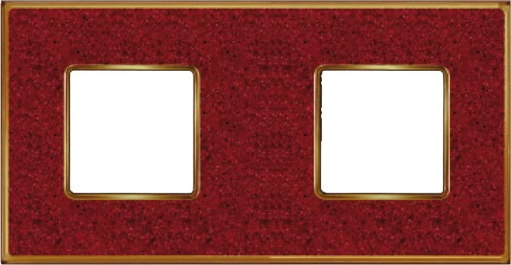  артикул FD01332PROB название Рамка 2-ая (двойная), цвет Красный кориан/Светлое золото, VINTAGE CORINTO, Fede