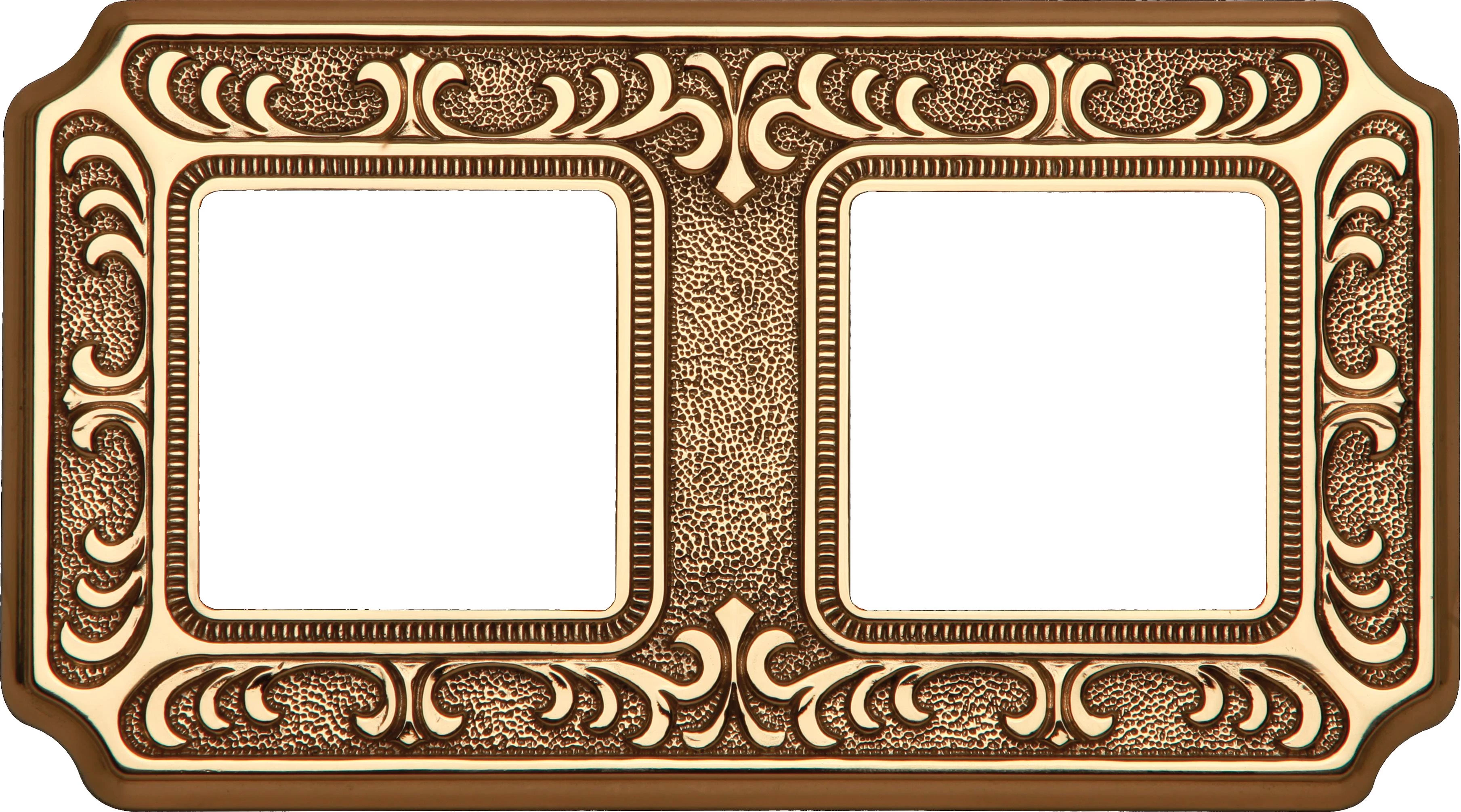 артикул FD01352OB название Рамка 2-ая (двойная), цвет Светлое золото, TOSCANA SIENA, Fede