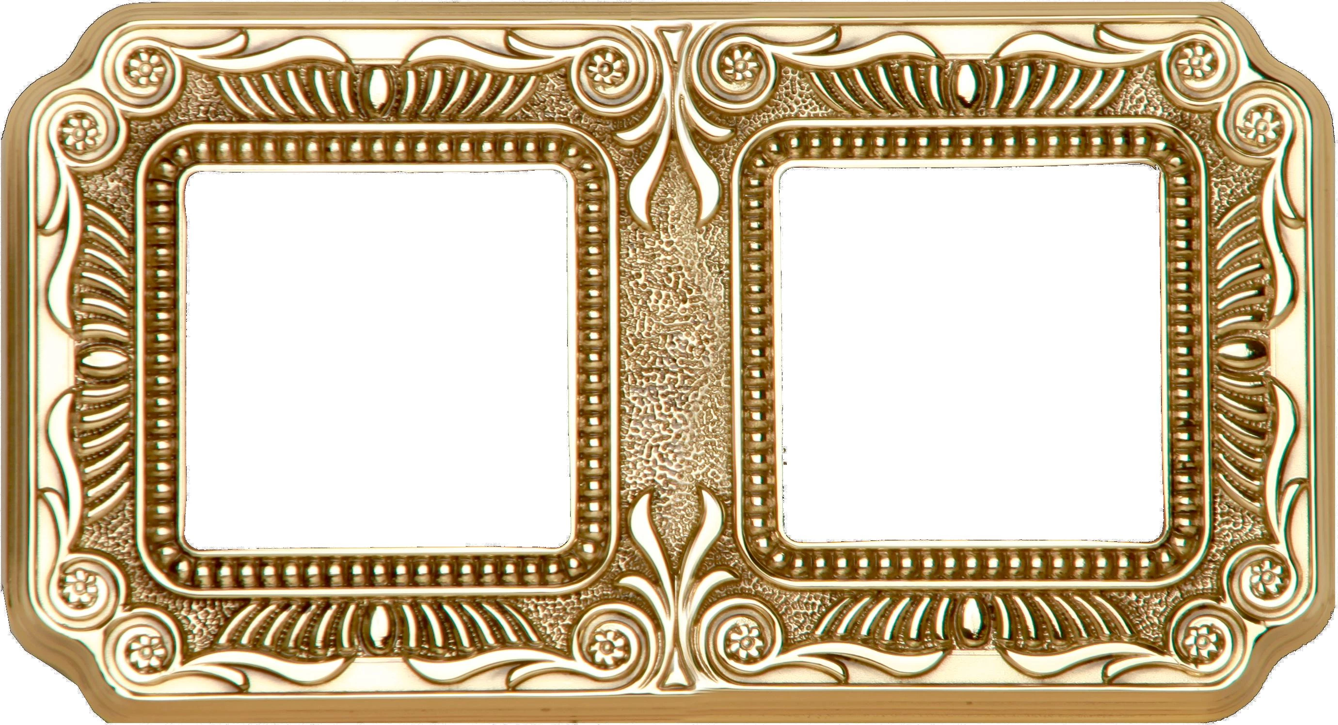  артикул FD01362OB название Рамка 2-ая (двойная), цвет Светлое золото, TOSCANA FIRENZE, Fede