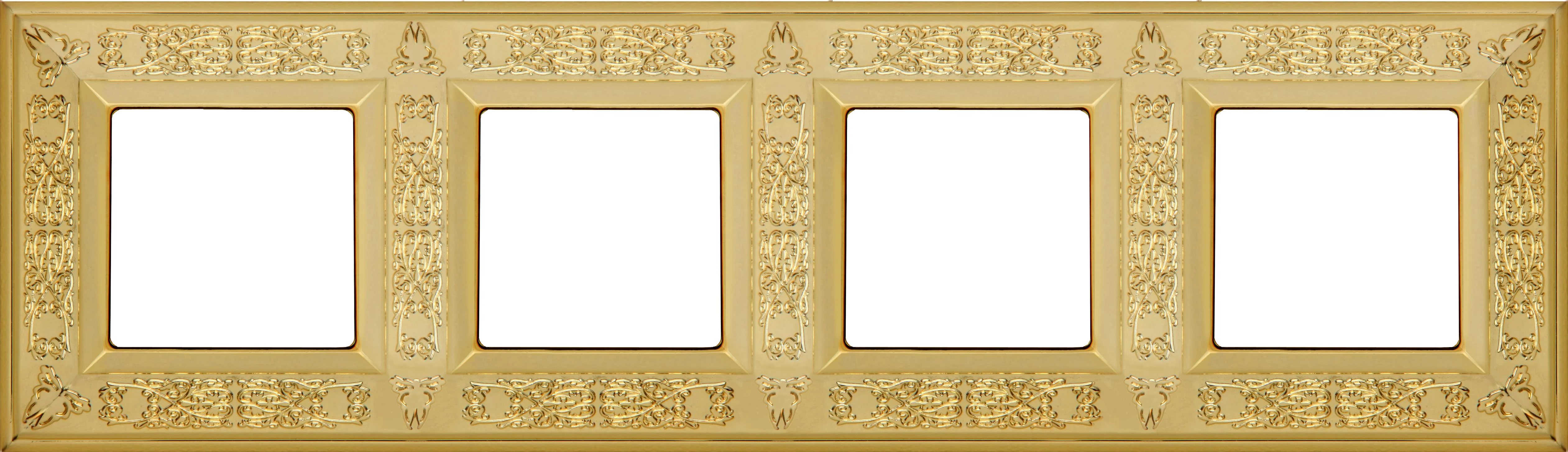  артикул FD01414OB название Рамка 4-ая (четверная), цвет Светлое золото, Granada, Fede