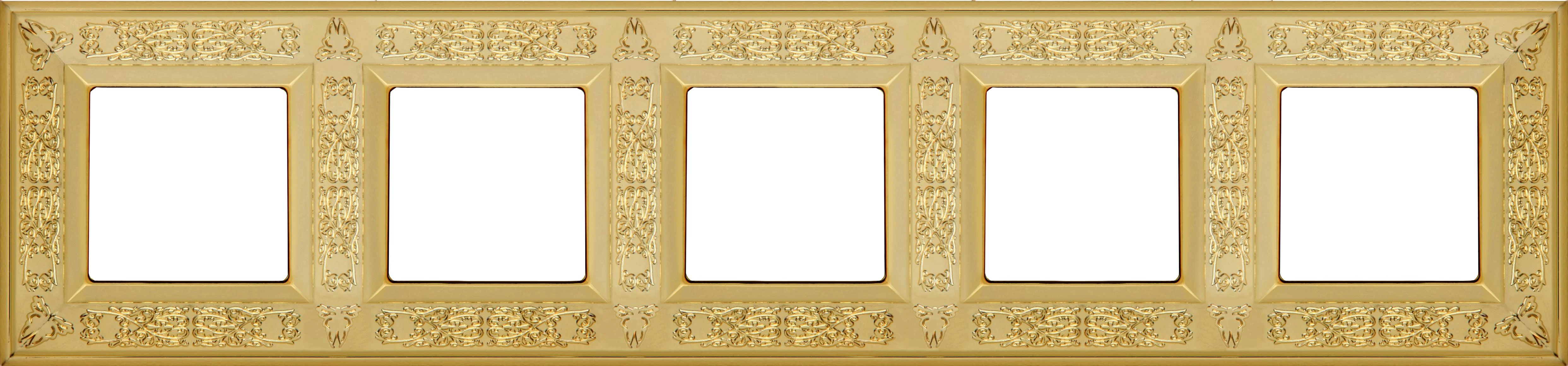  артикул FD01415OB название Рамка 5-ая (пятерная), цвет Светлое золото, Granada, Fede