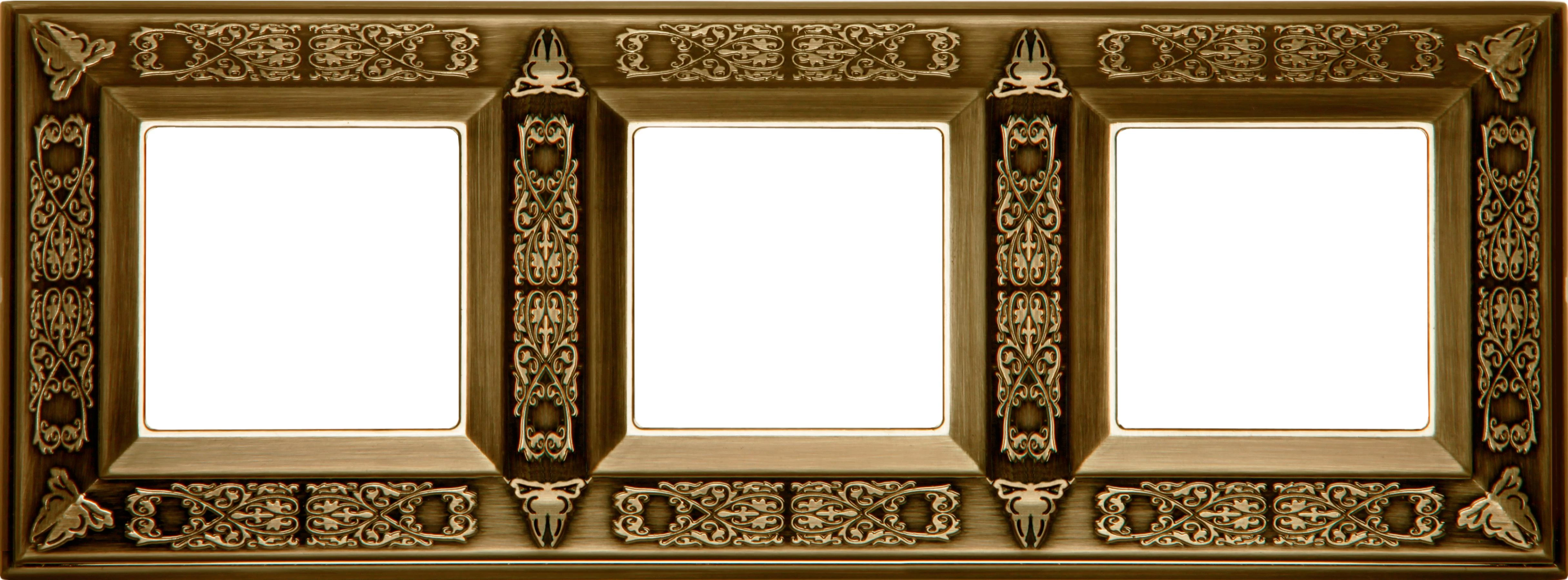  артикул FD01413PB название Рамка 3-ая (тройная), цвет Светлая бронза, Granada, Fede