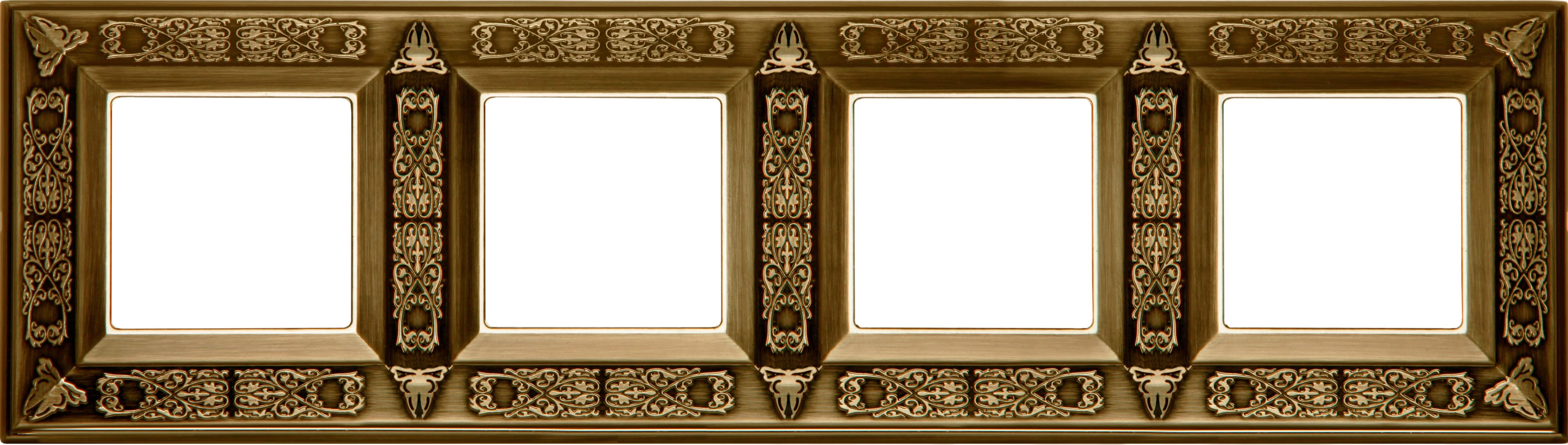  артикул FD01414PB название Рамка 4-ая (четверная), цвет Светлая бронза, Granada, Fede