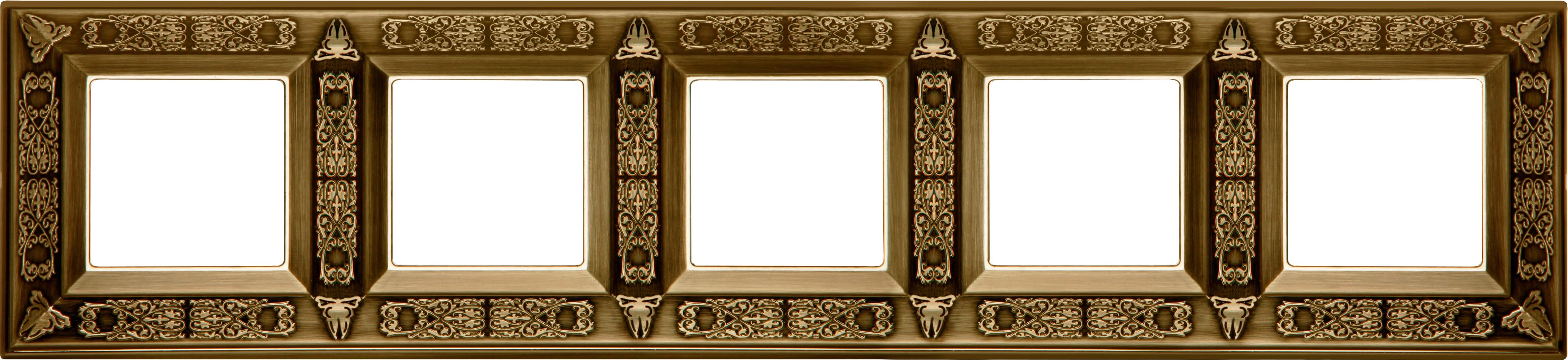  артикул FD01415PB название Рамка 5-ая (пятерная), цвет Светлая бронза, Granada, Fede