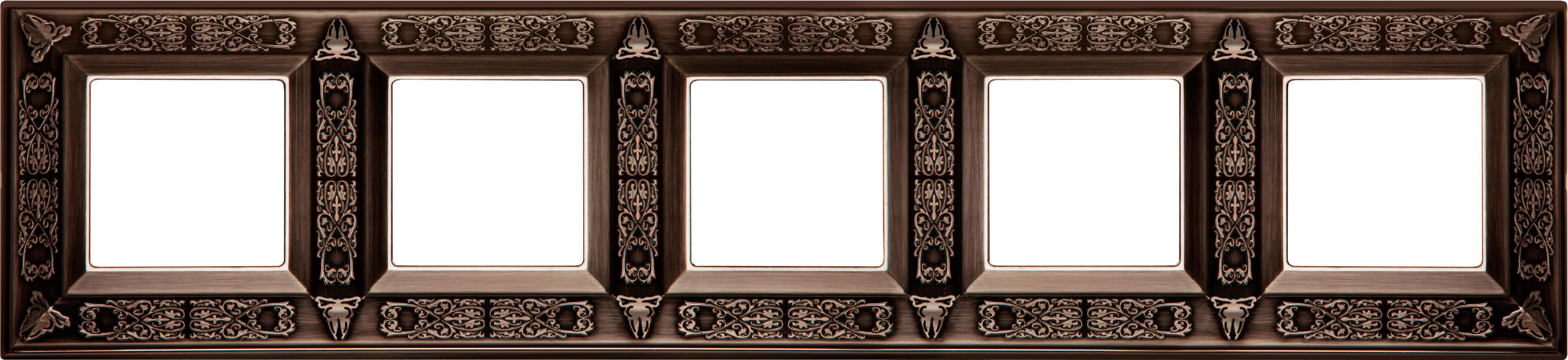  артикул FD01415CO название Рамка 5-ая (пятерная), цвет Состаренная медь, Granada, Fede