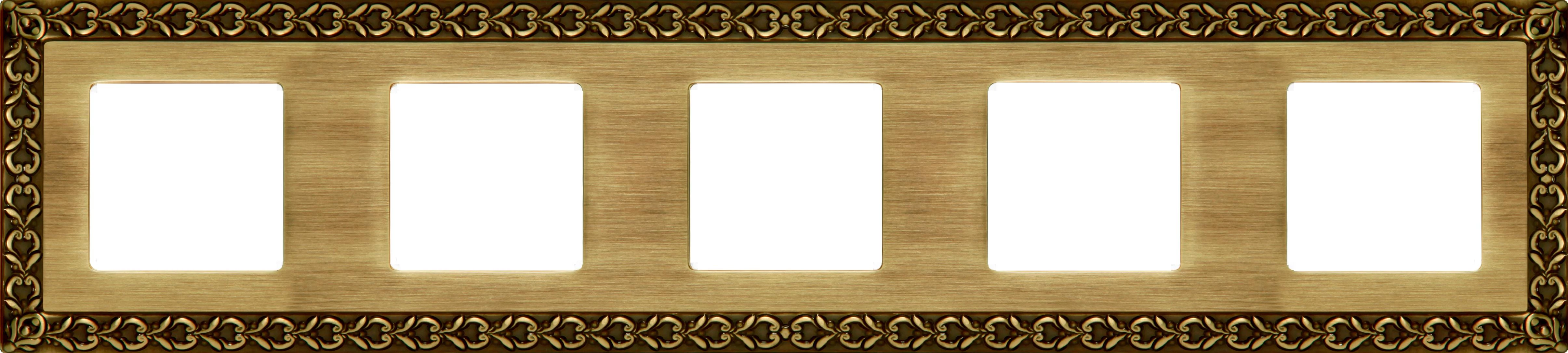  артикул FD01225PB название Рамка 5-ая (пятерная), цвет Светлая бронза, San Sebastian, Fede