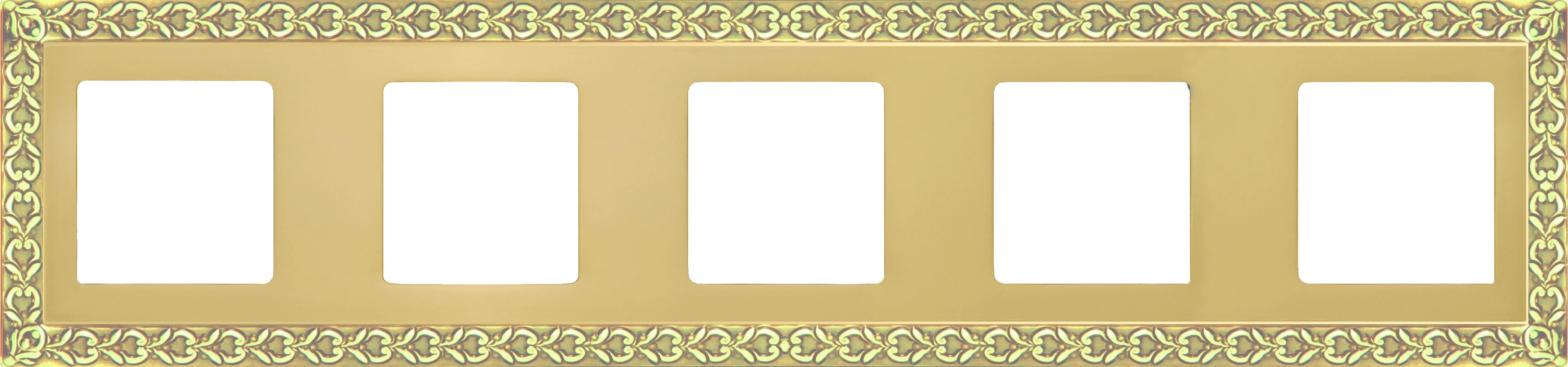 артикул FD01225OB название Рамка 5-ая (пятерная), цвет Светлое золото, San Sebastian, Fede