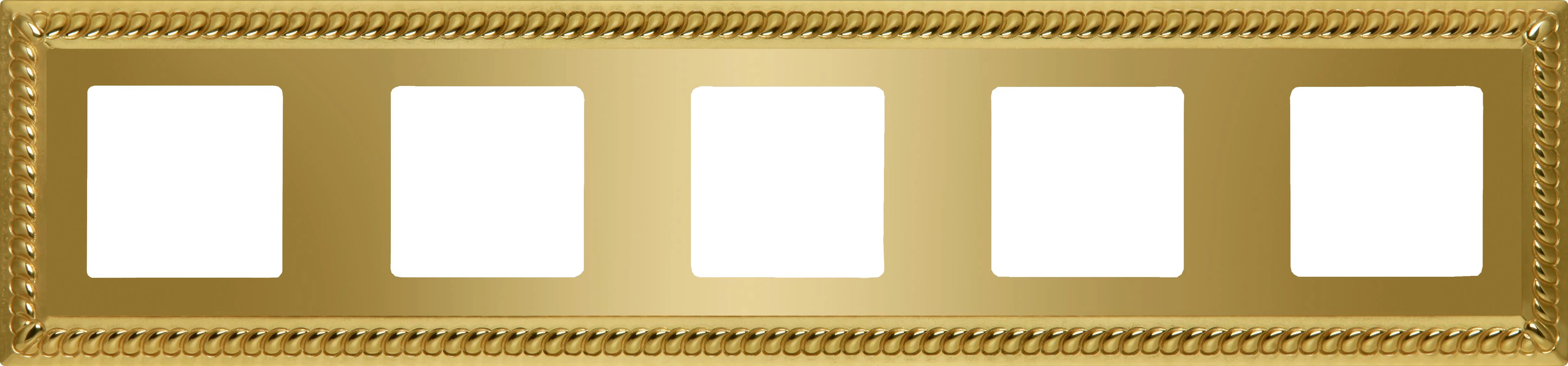 артикул FD01235OB название Рамка 5-ая (пятерная), цвет Светлое золото, Sevilla, Fede