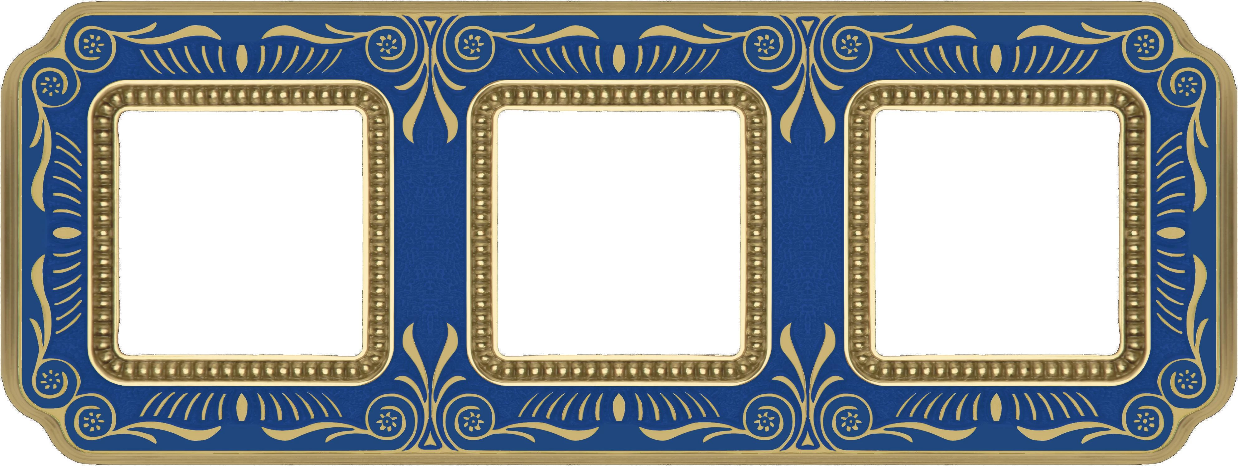  артикул FD01363AZEN название Рамка 3-ая (тройная), цвет Голубой сапфир, Firenze, Fede